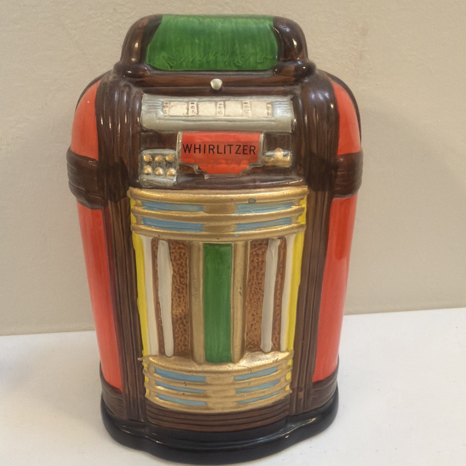 Whirlitzer Ceramic Jukebox Music Box Coin Bank With Plug Music not working 