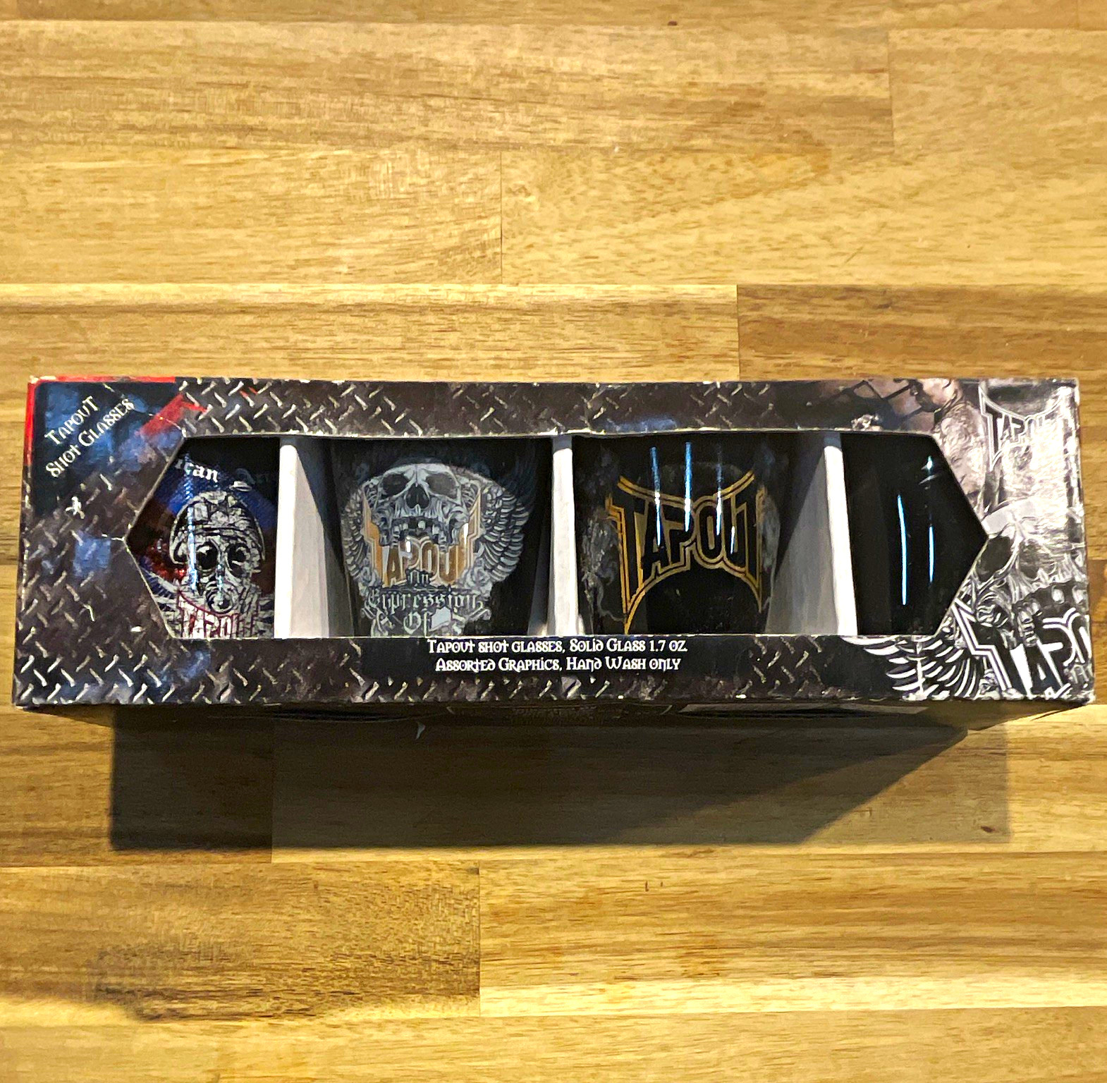 TapouT 4-Piece 1.7 oz Vintage Shot Glass Set