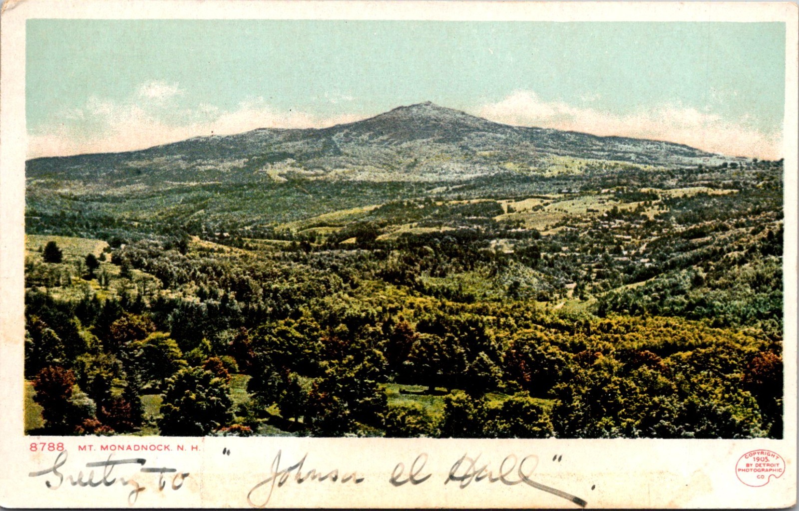 Mt Monadnock NH 1907 A Sweeping Landscape View Vintage Postcard TP11-18