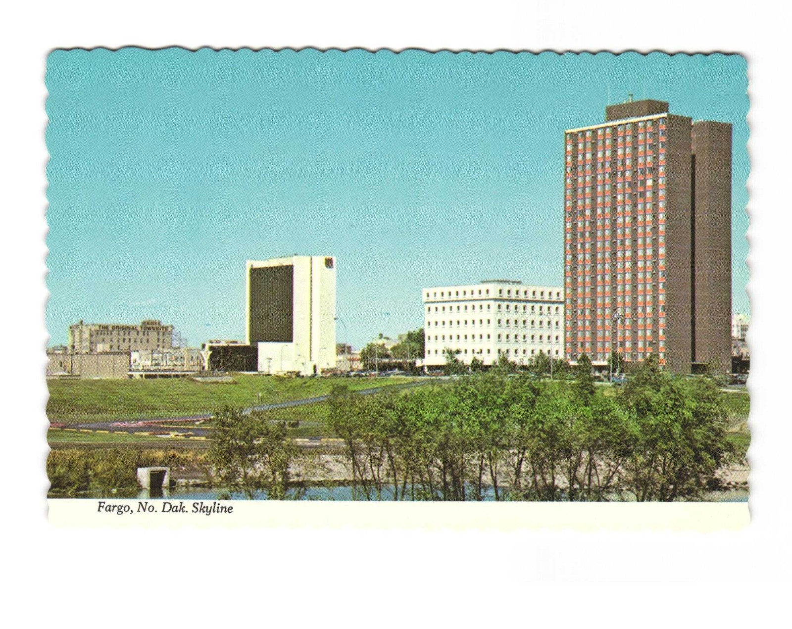 Fargo ND skyline City on the Prairie vintage postcard unposted