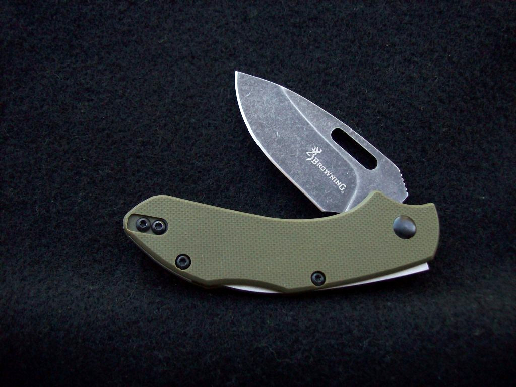 Browning Olive Drab Green Small Hidden Hollow Pocket Knife