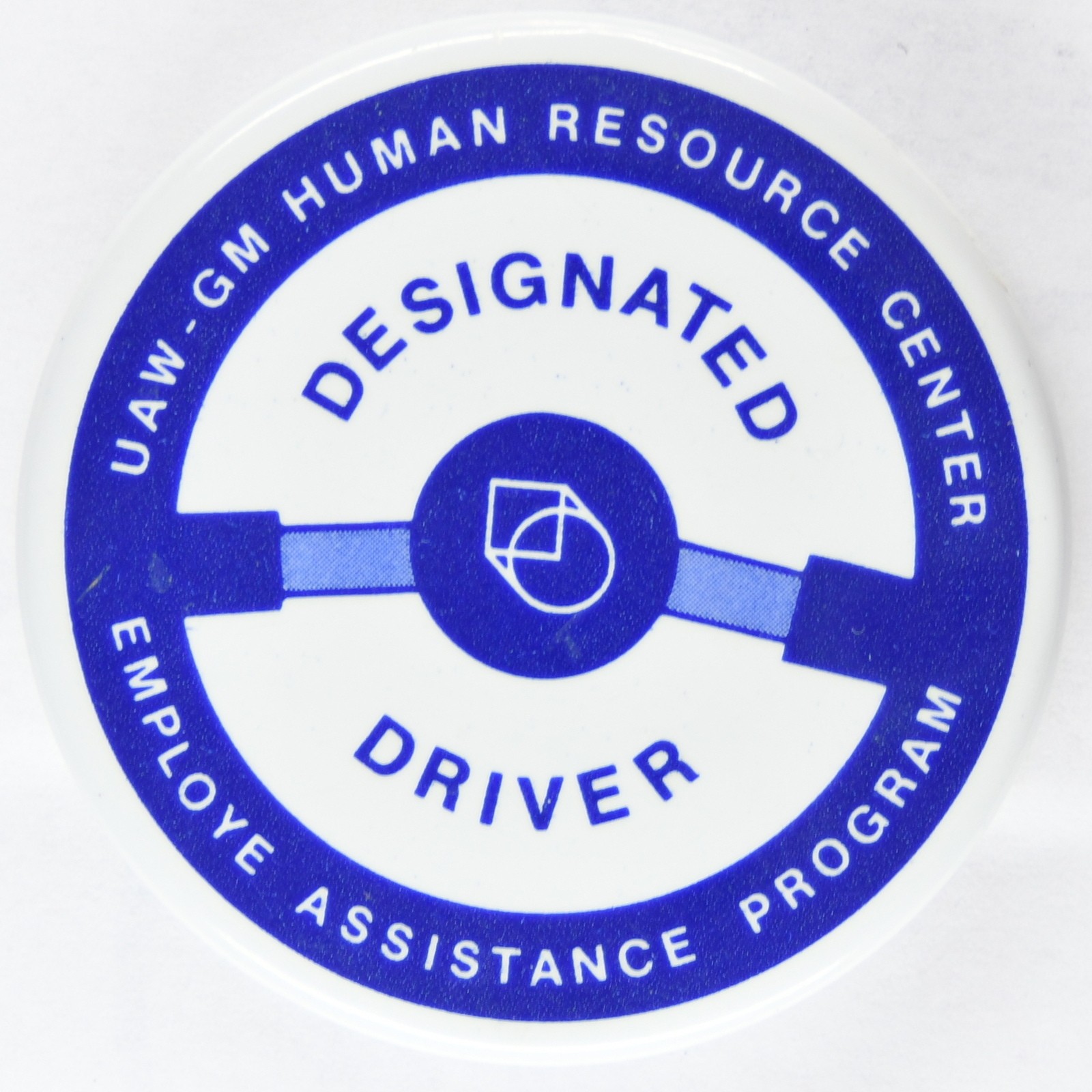 UAW GM Designated Driver Program 1990s 2.25in Vintage Pinback Button Union