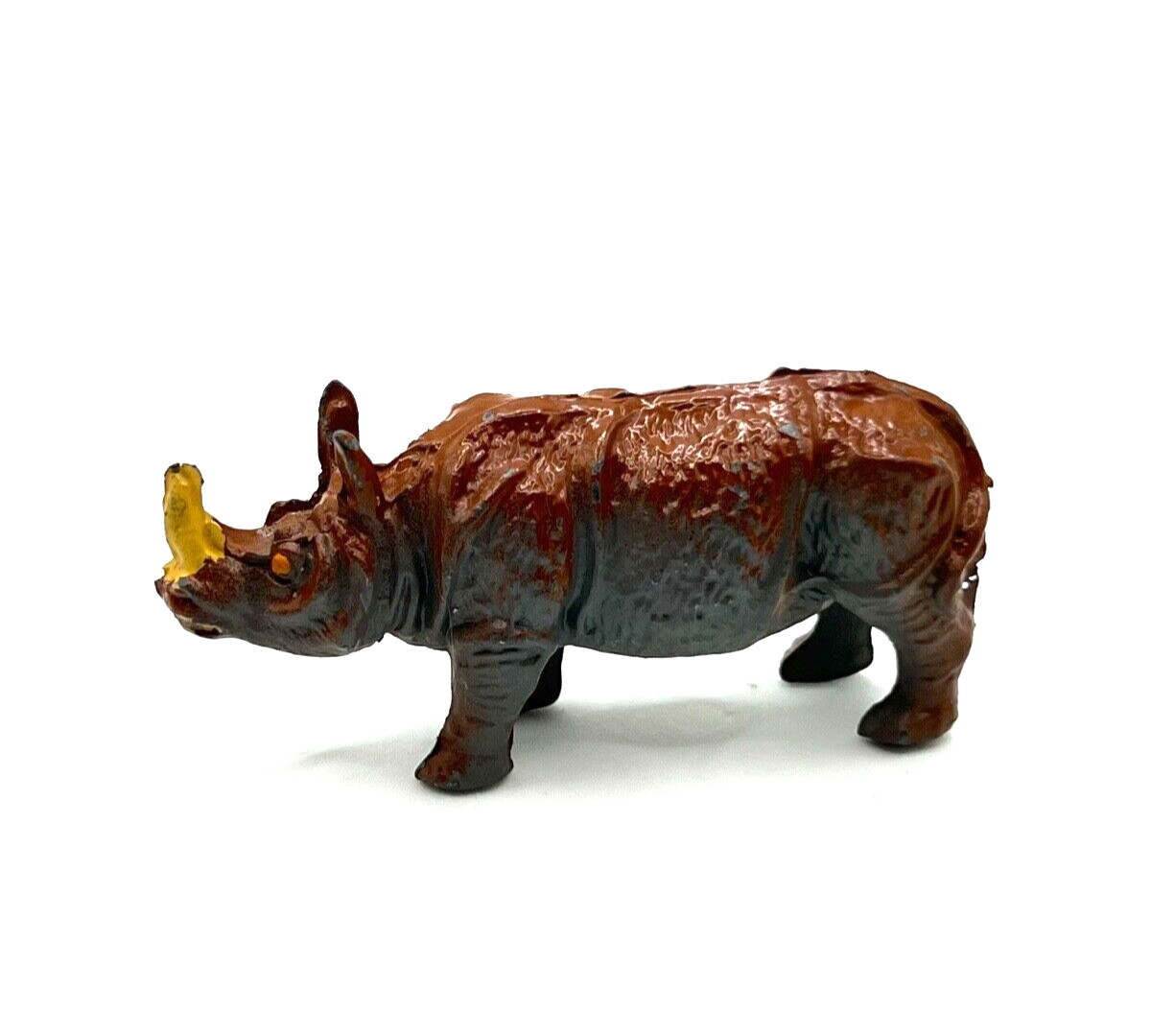 Vtg Britains Ltd Lead Rhinoceros Hollow Cast Metal Zoo Animal Rhino England Toy