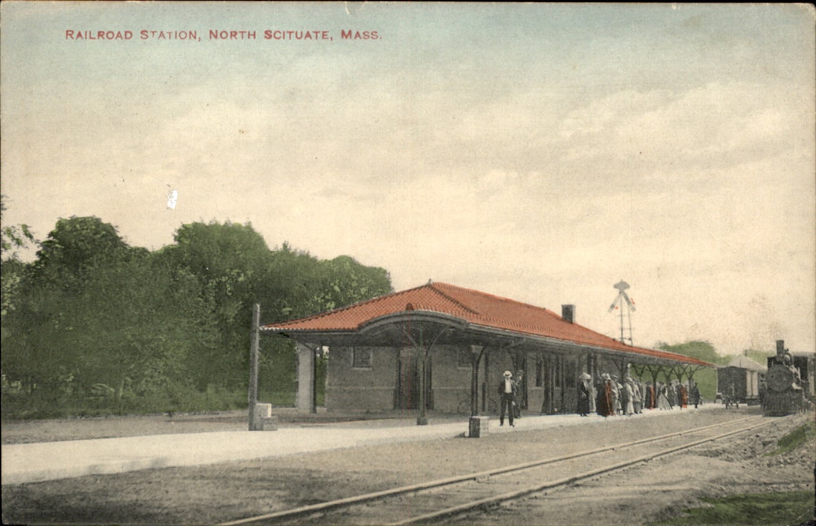 North Scituate MA Railroad Station H. A. Dickerman & Son c1910s Vintage Postcard