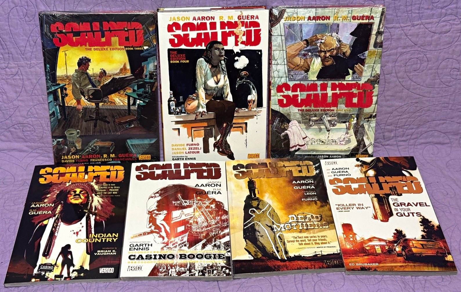 SCALPED Complete Story Vol 1-4 GNs + Deluxe 3-5 HC Jason Aaron R.M. Guera
