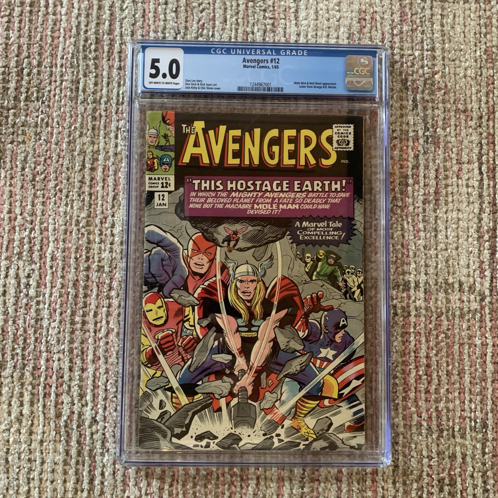 AVENGERS #12 (1965) CGC 5.0 ~ MOLE MAN RED GHOST ~ Marvel Stan Lee Jack Kirby