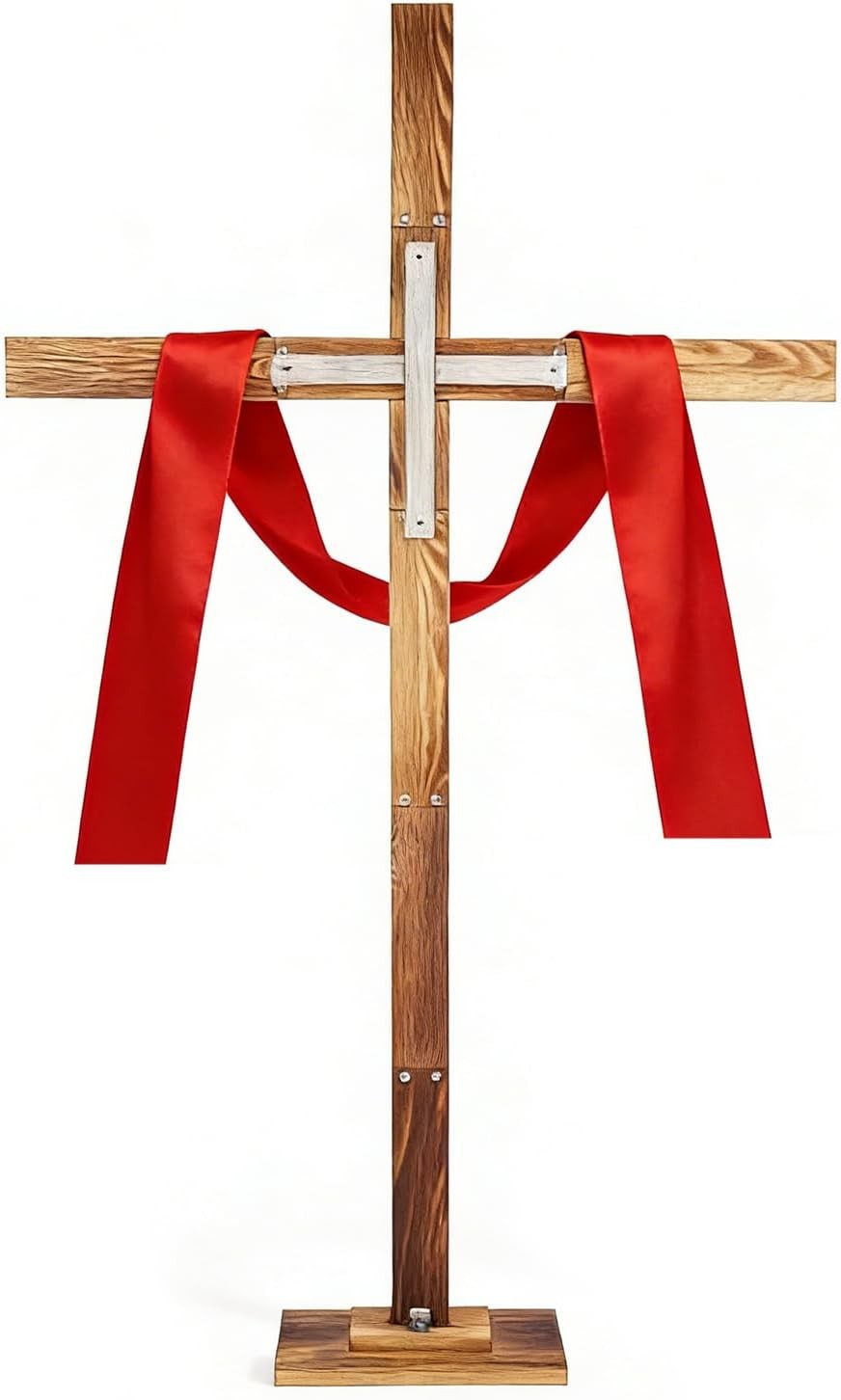 75'' Large Wood Cross Wooden Standing Cross for Yard  Christmas Standing Crosses