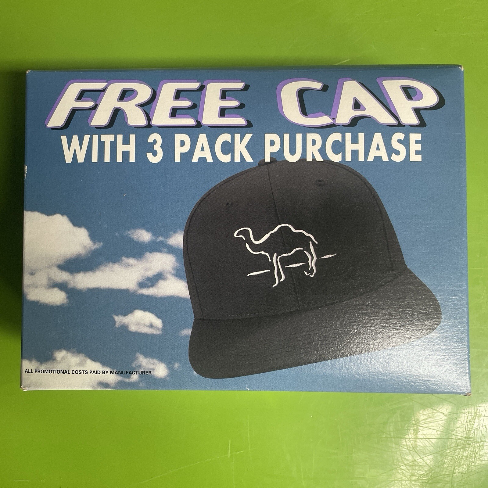 Vintage 1990's Black Camel Snapback Hat Never Worn 