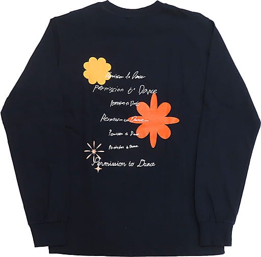 BTS Long Sleeve T-Shirt Icon Navy L 'PERMISSION TO DANCE ON STAGE' Japan