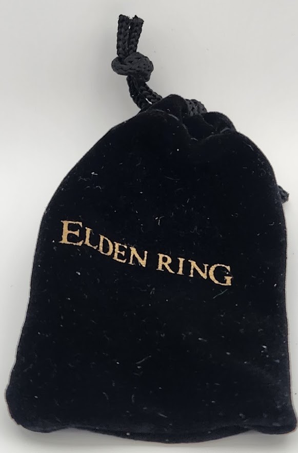 Elden Ring Black Drawstring Pouch with Ring