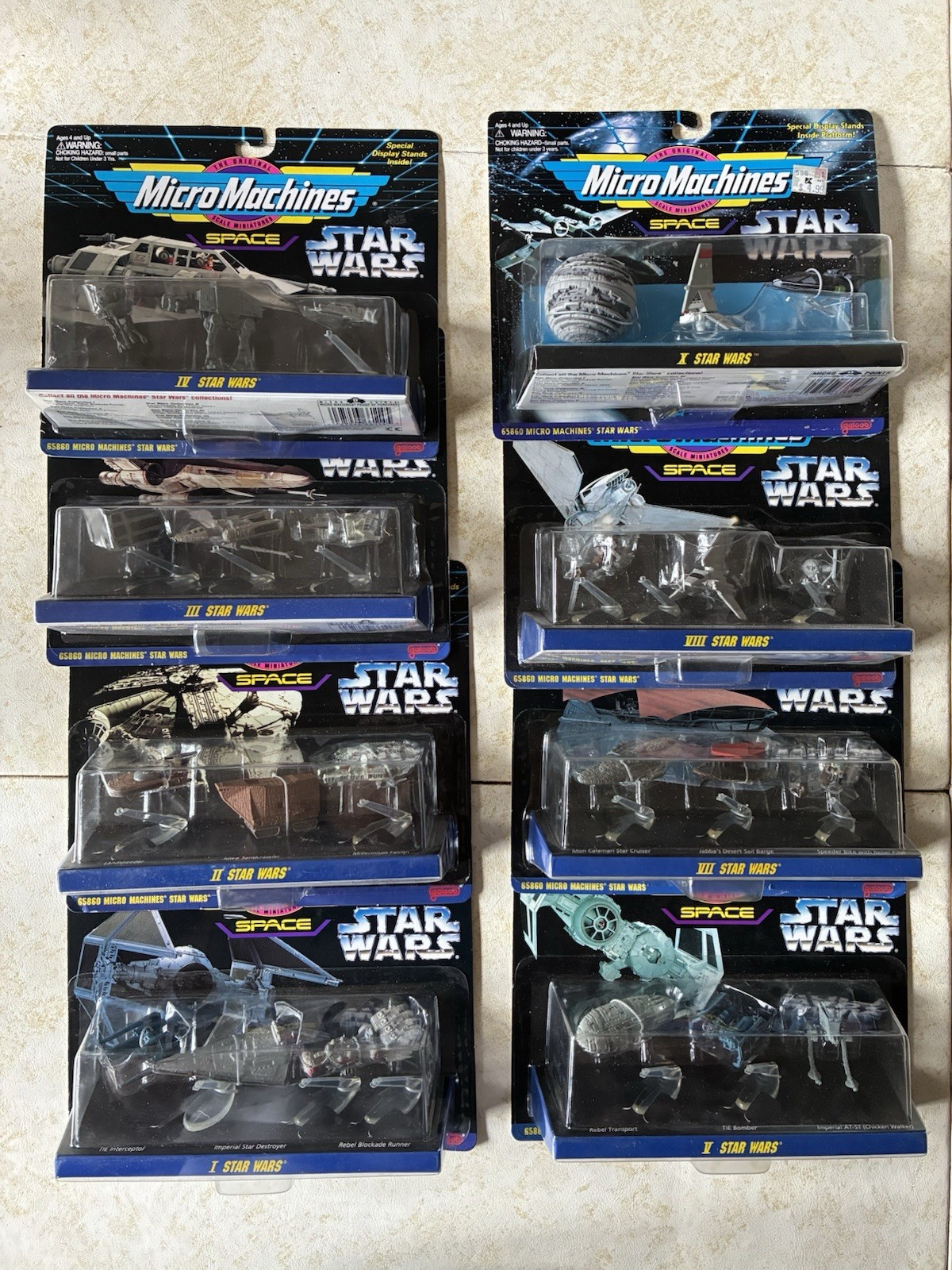 Micro Machines Space Star Wars Lot Of 8 Vintage Vehicles 1, 2, 3, 4, 5, 7, 8, 10