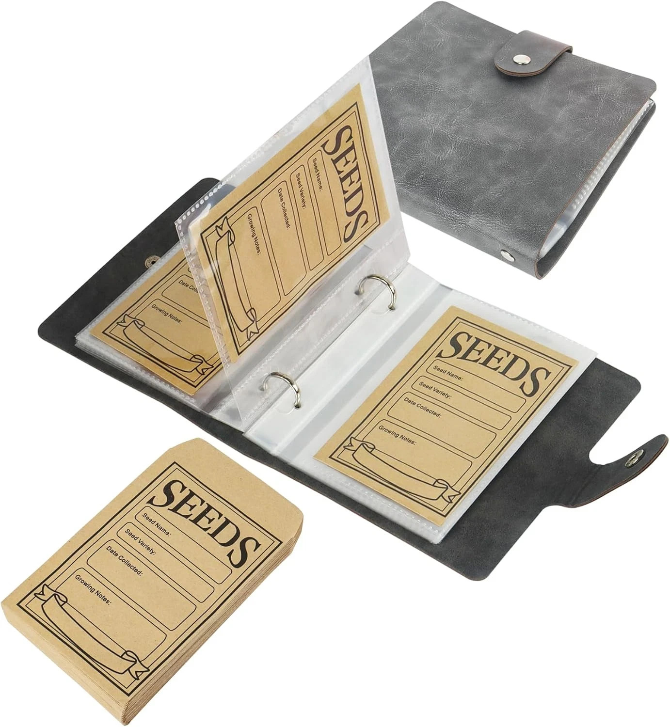 Seed Storage Organizer, Seed Packet Organizer with 50pcs Seed Envelopes