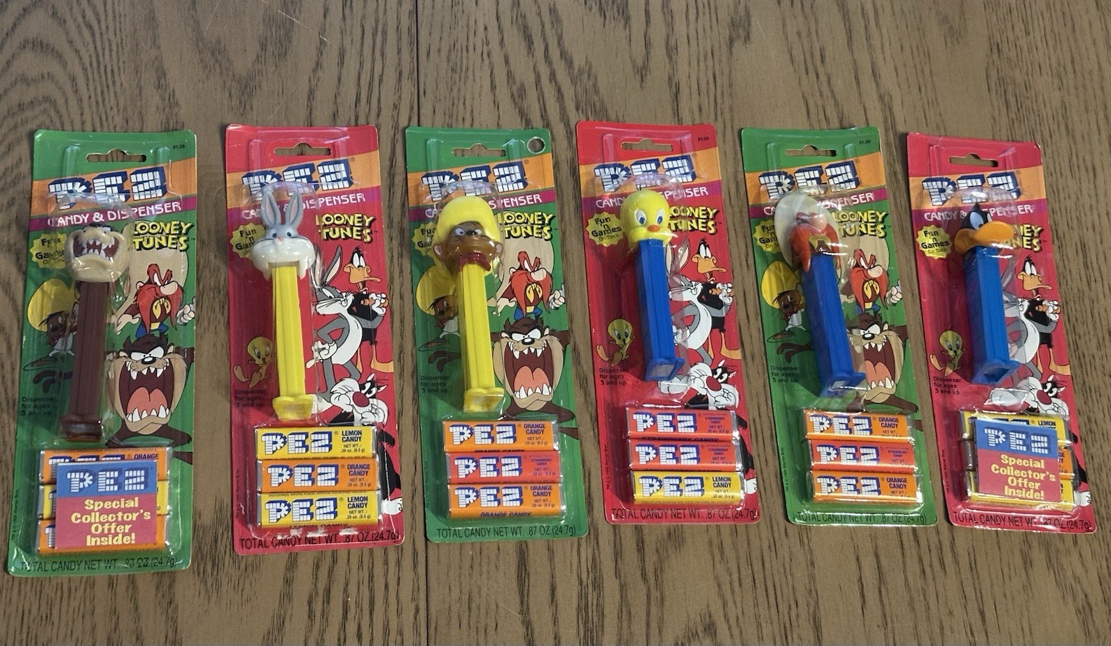 Looney Tunes Lot of Six Retired PEZ Dispensers from 1995- Fun ‘n Games
