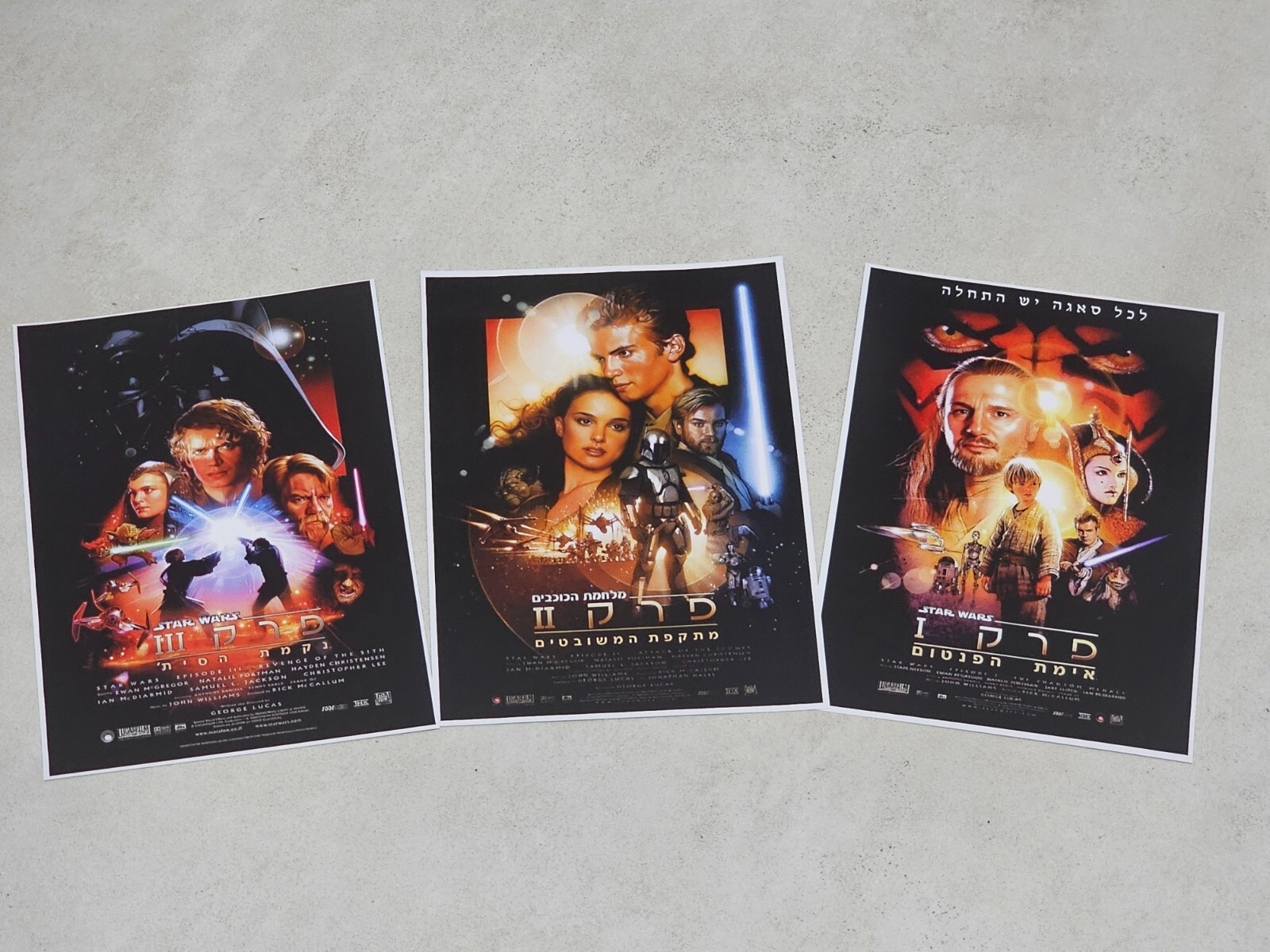 3 x Star Wars Mini Poster Hebrew Israel A5 SIZE 6\