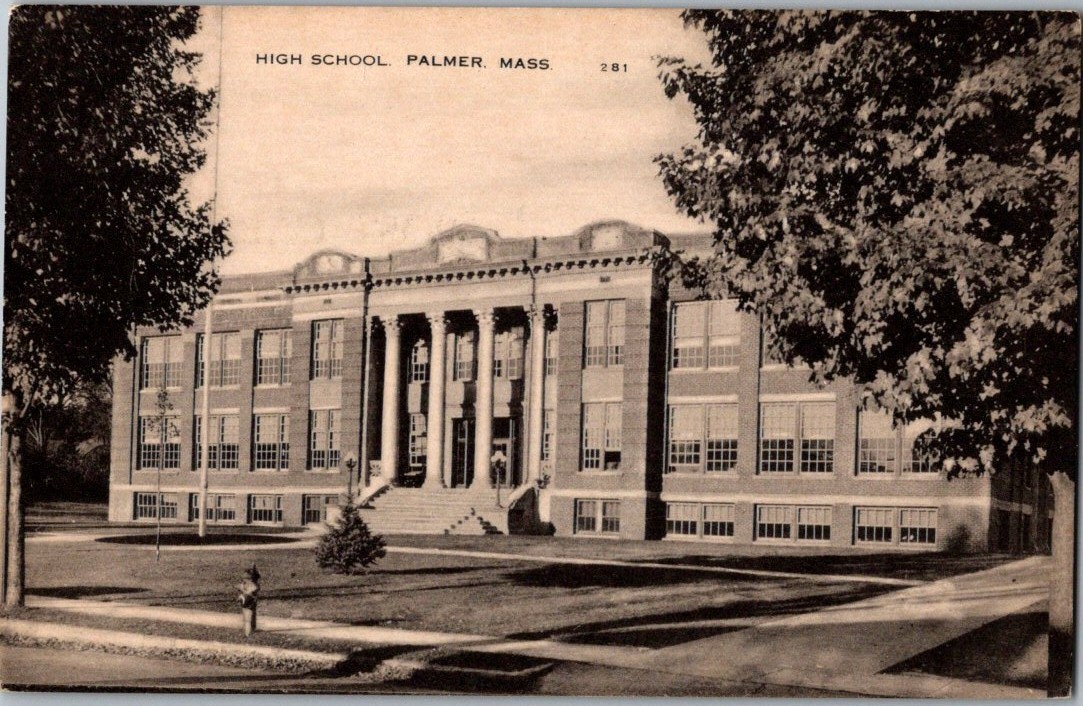 Vintage Postcard 1930-1945 (Palmer) High School, Palmer, Massachusetts (MA)