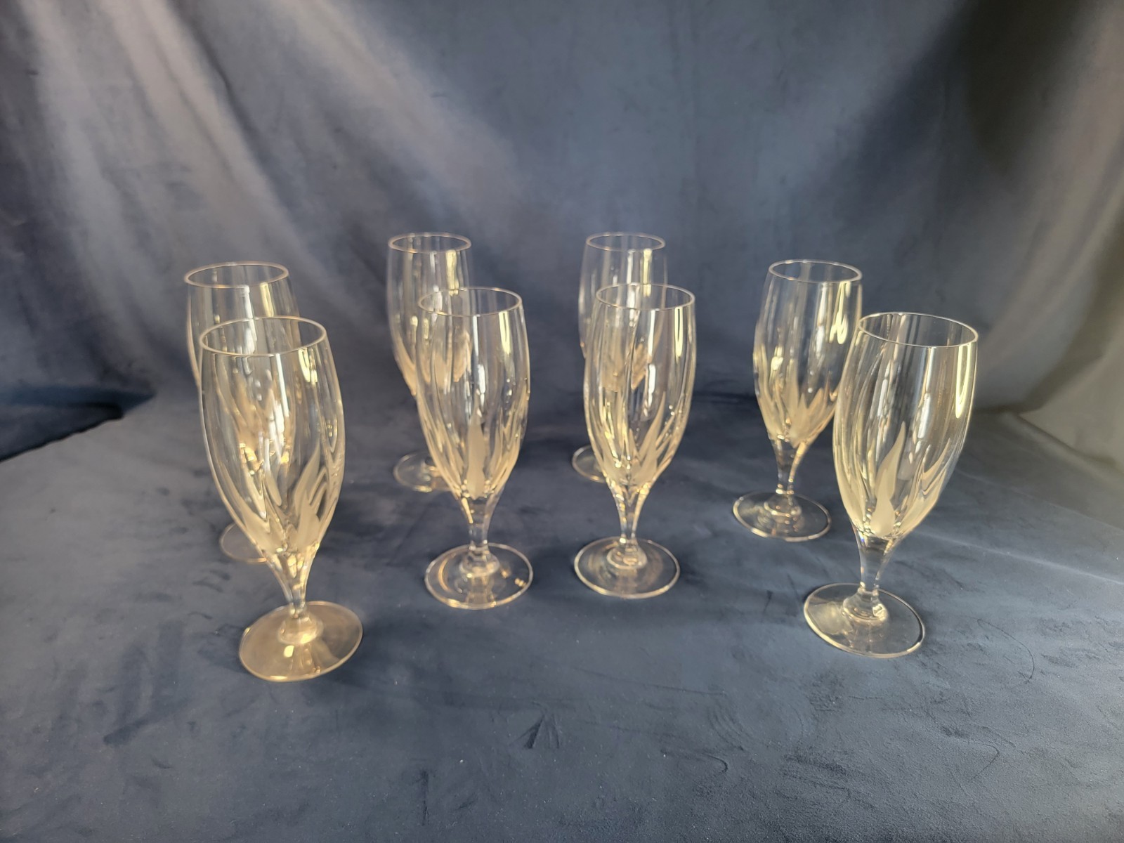 Mikasa Crystal Flame D\'Amore Water Glass Iced Tea Goblets 8.5\