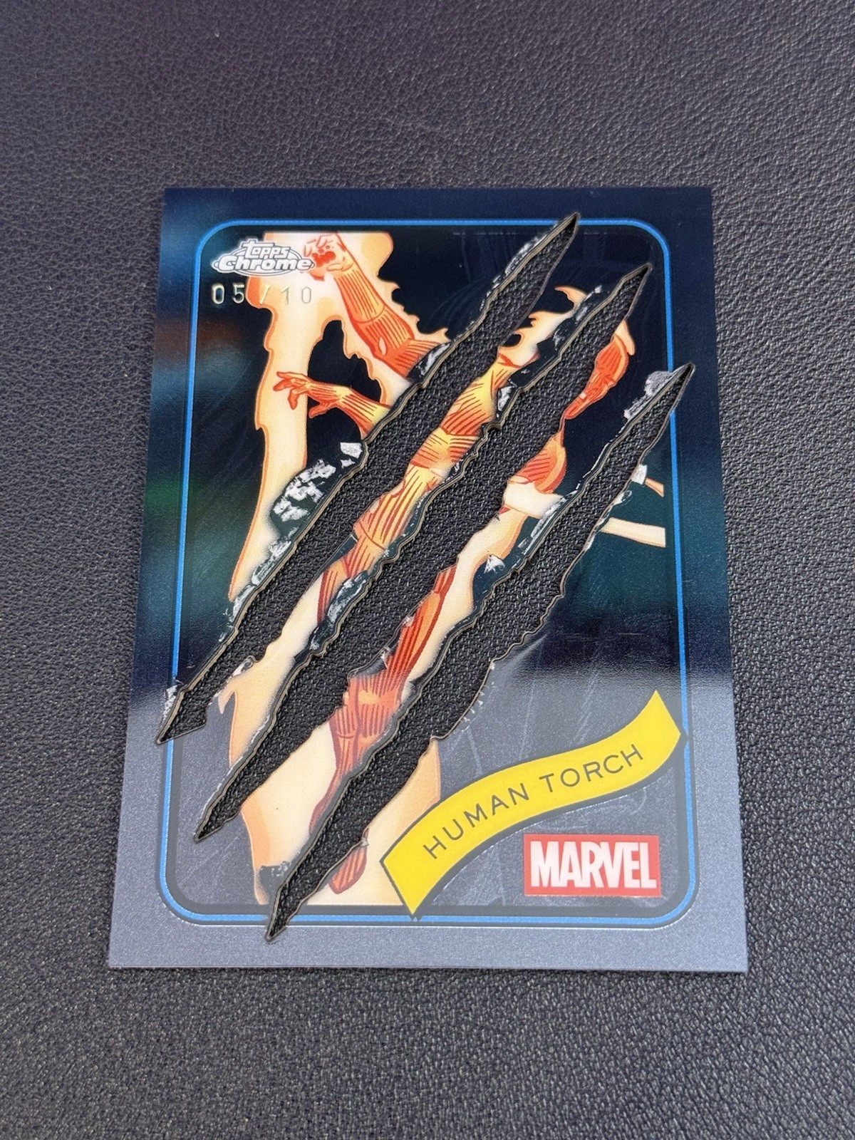 2025 Topps Chrome Marvel - HUMAN TORCH #40 Clawed Black Refractor /10