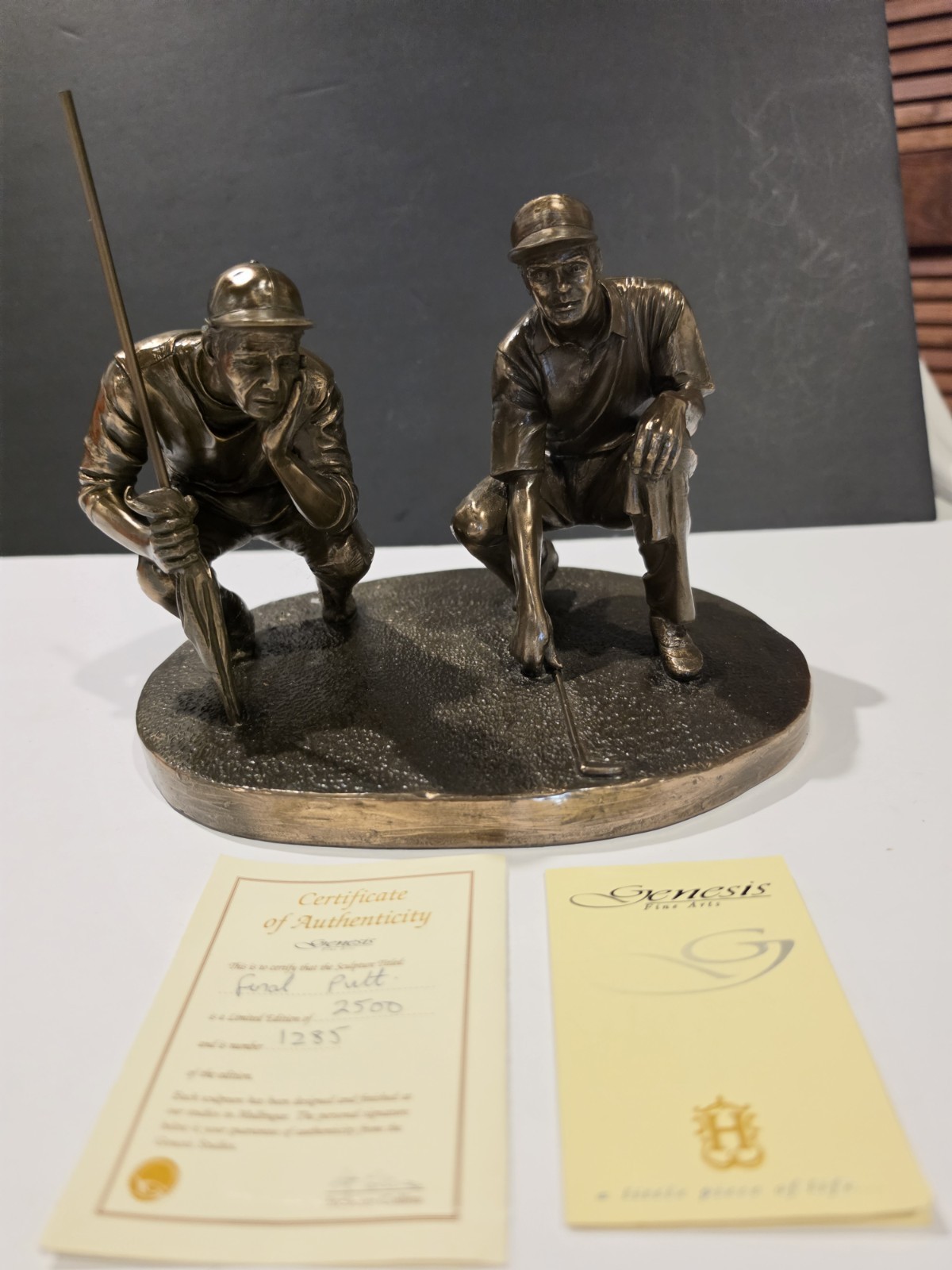 Genesis Fine Arts Final Putt Bronze Golf Sculpture Limited Edition w COA Ireland Genesis Fine Arts Final Putt Bronze Golf Sculpture Limited Edition w COA Ireland