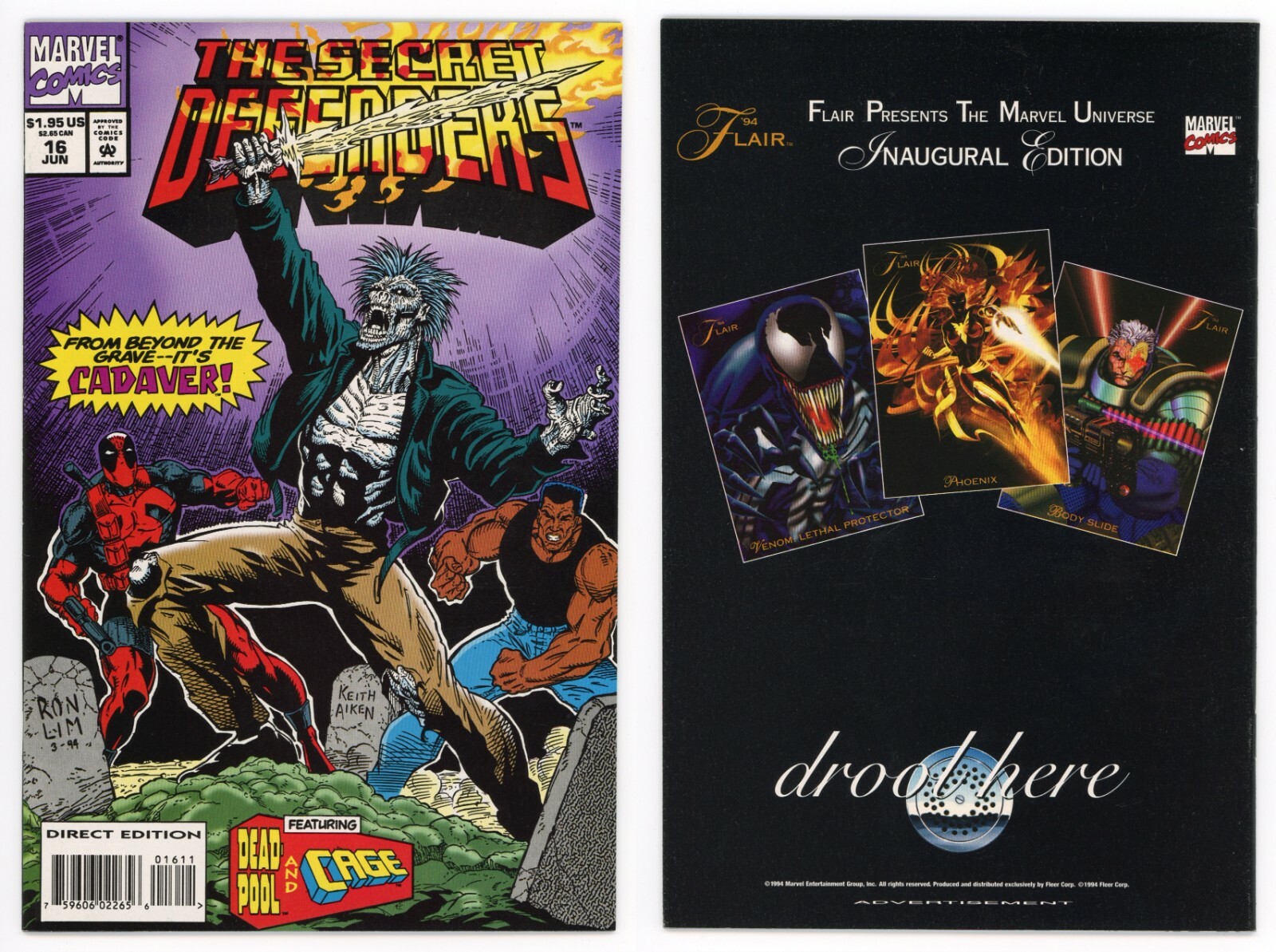 Secret Defenders #16 (NM 9.4) 1st app Cadaver Deadpool Luke Cage 1994 Marvel MCU