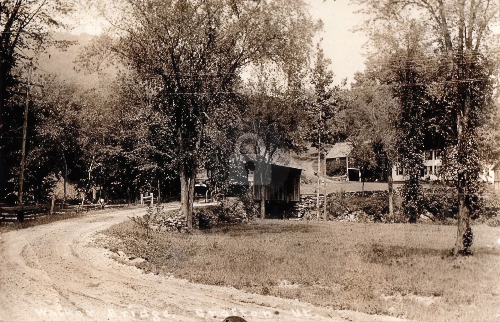 1917 Walker Bridge Dirt Road Grafton Vermont VT RPPC Photo Postcard COPY