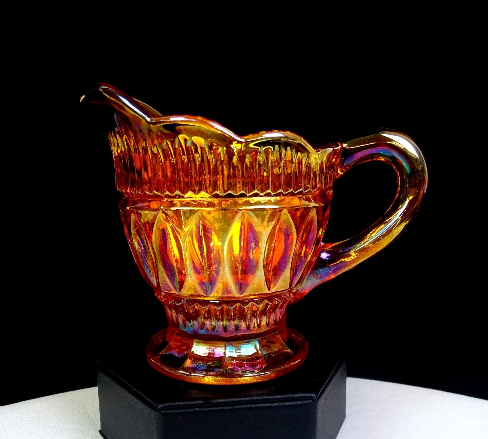Brockwitz Marigold Carnival Glass Triands / Niobe Pattern 3 7/8\