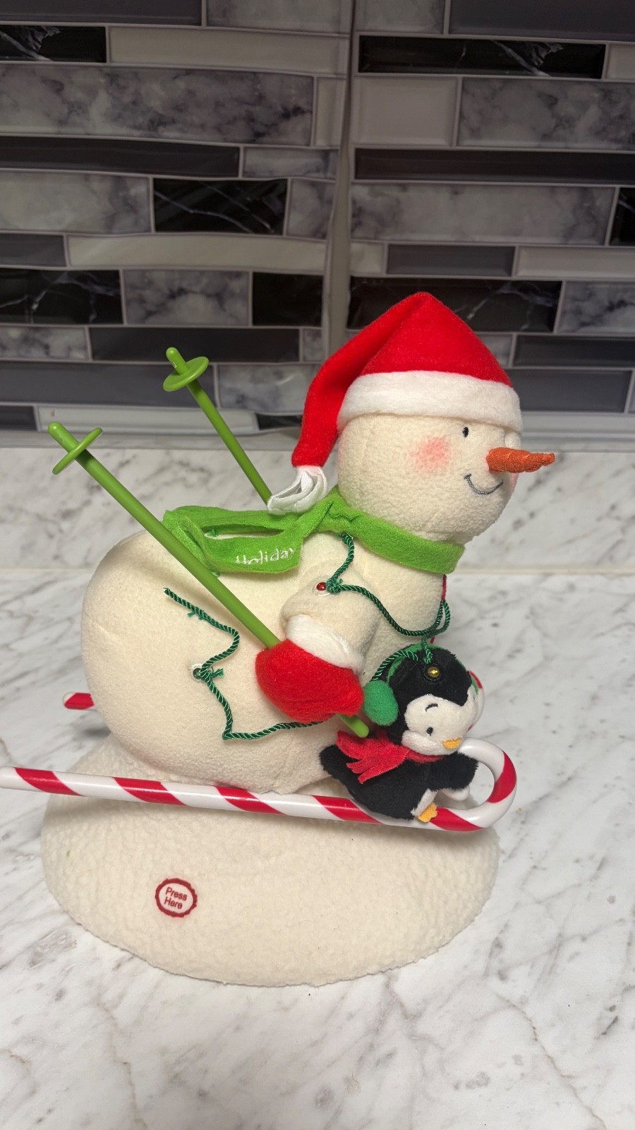 Hallmark 2012 Jingle Pals Animated Swooshin\' Duo Singing Snowman Penguin