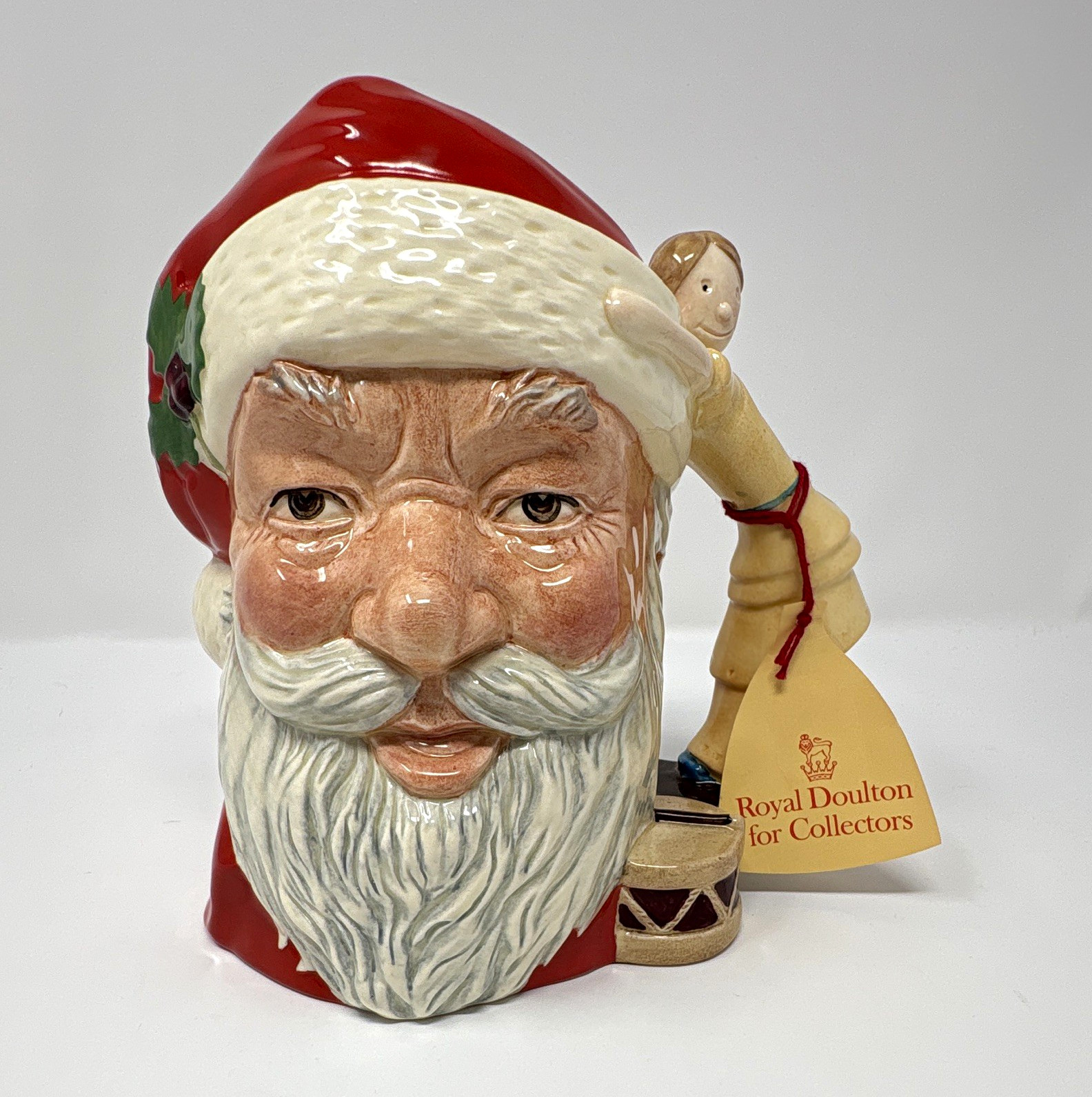 Royal Doulton Santa Claus D6668 Character Jug 1981 Doll Drum Handle w/ Tag Royal Doulton Santa Claus D6668 Character Jug 1981 Doll Drum Handle w/ Tag