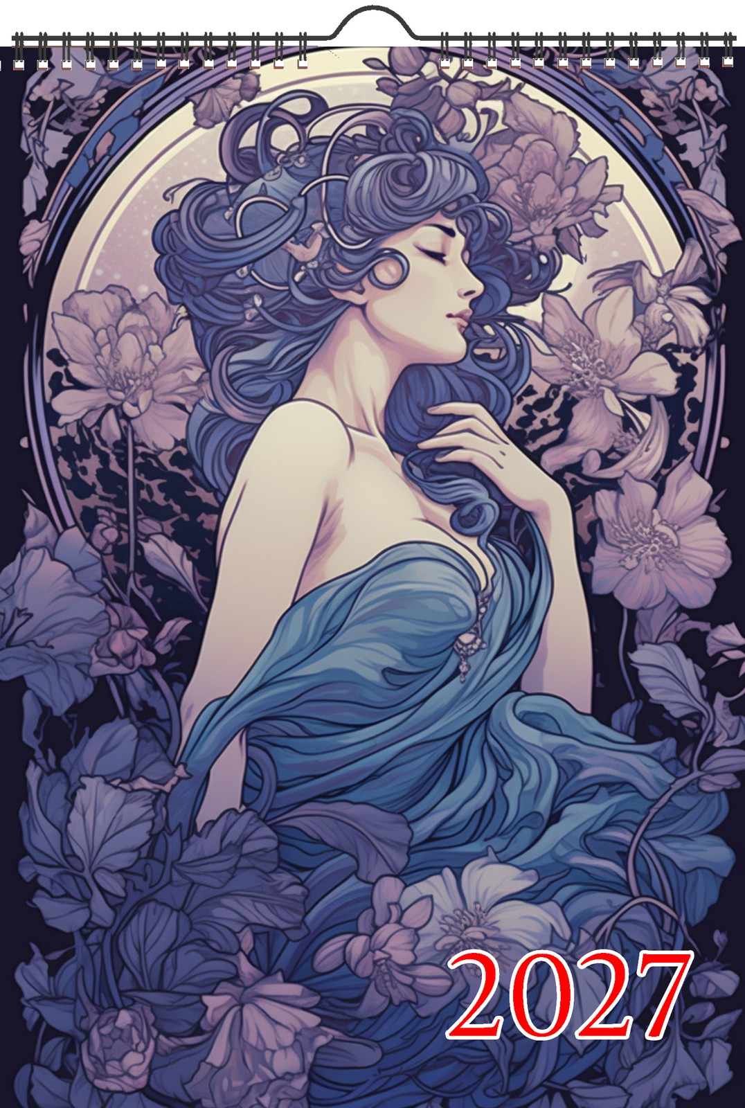 2027 Wall Calendar ~ Elegant Pretty Women with Gorgeous Flowing Art Nouveau 2027 Wall Calendar ~ Elegant Pretty Women with Gorgeous Flowing Art Nouveau