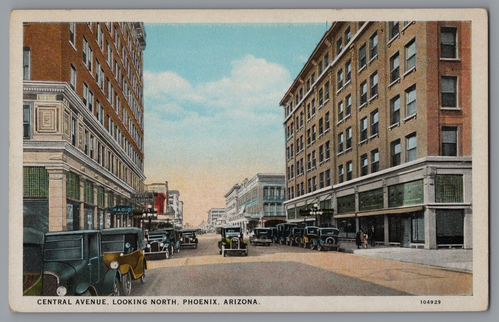 Streetview Central Avenue looking North Phoenix Arizona Old cars A119