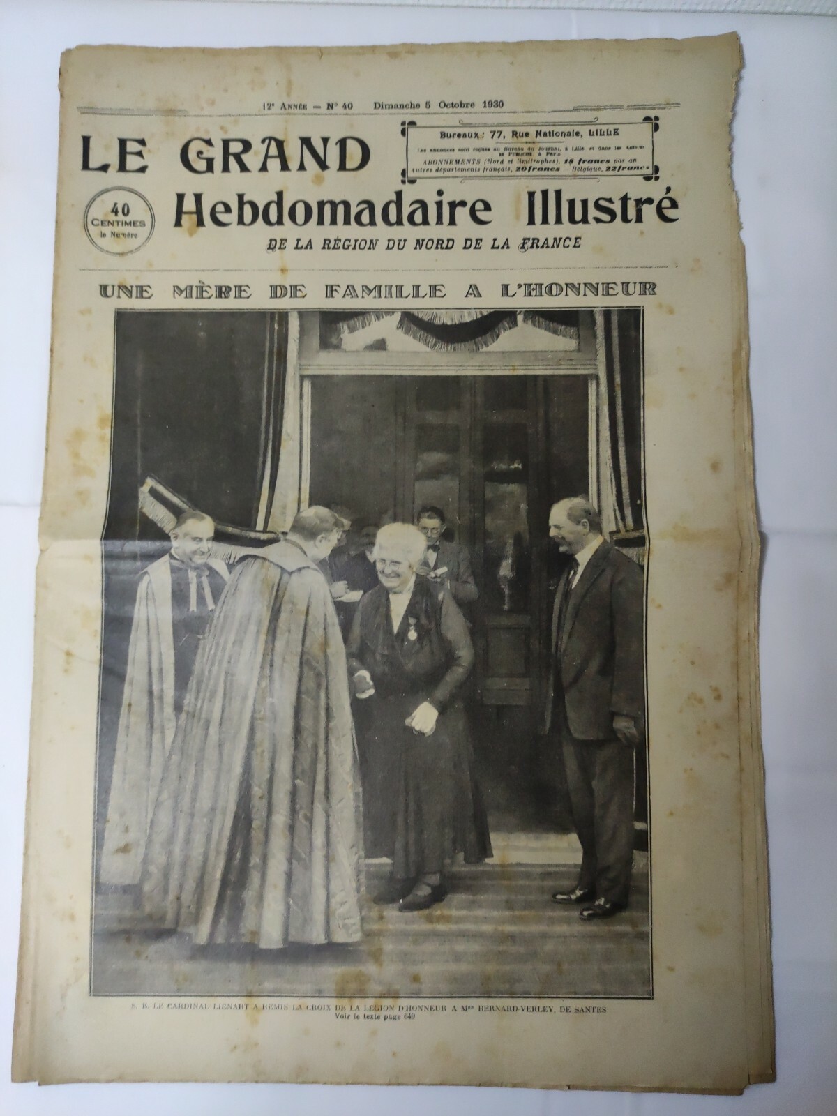 N256 The Grand Illustrated Weekly 5 Oct 1930 Mother of The Family Honored
