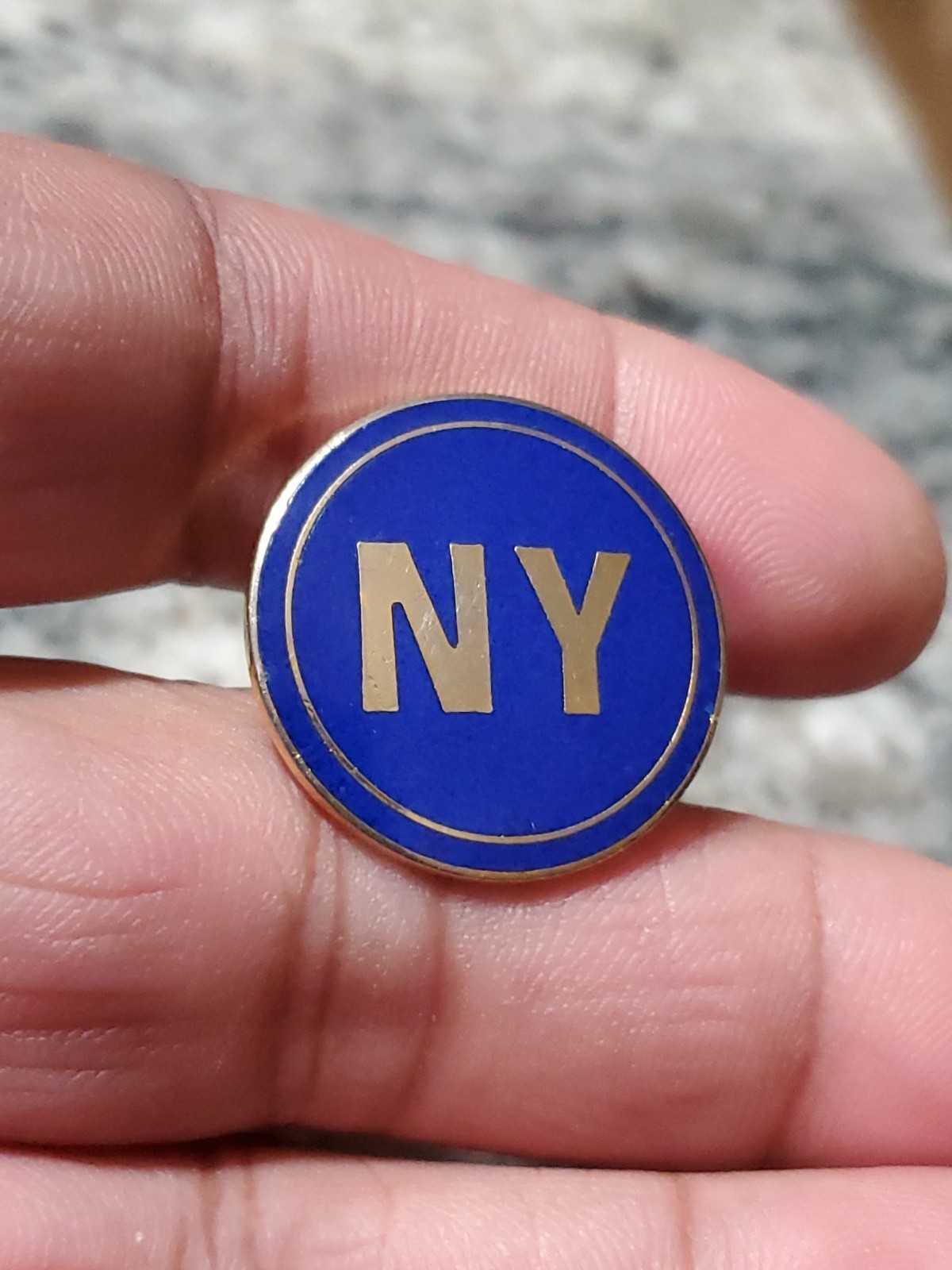 NYPD City of New York Police Insignia Collar Brass Screwback Pin