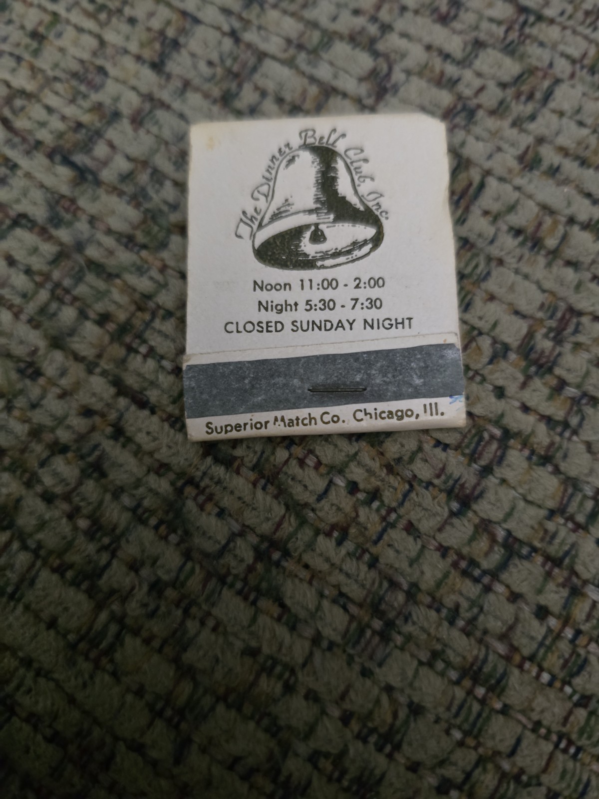 VINTAGE THE DINNER BELL RESTAURANT McCOMB, MS MATCHBOOK