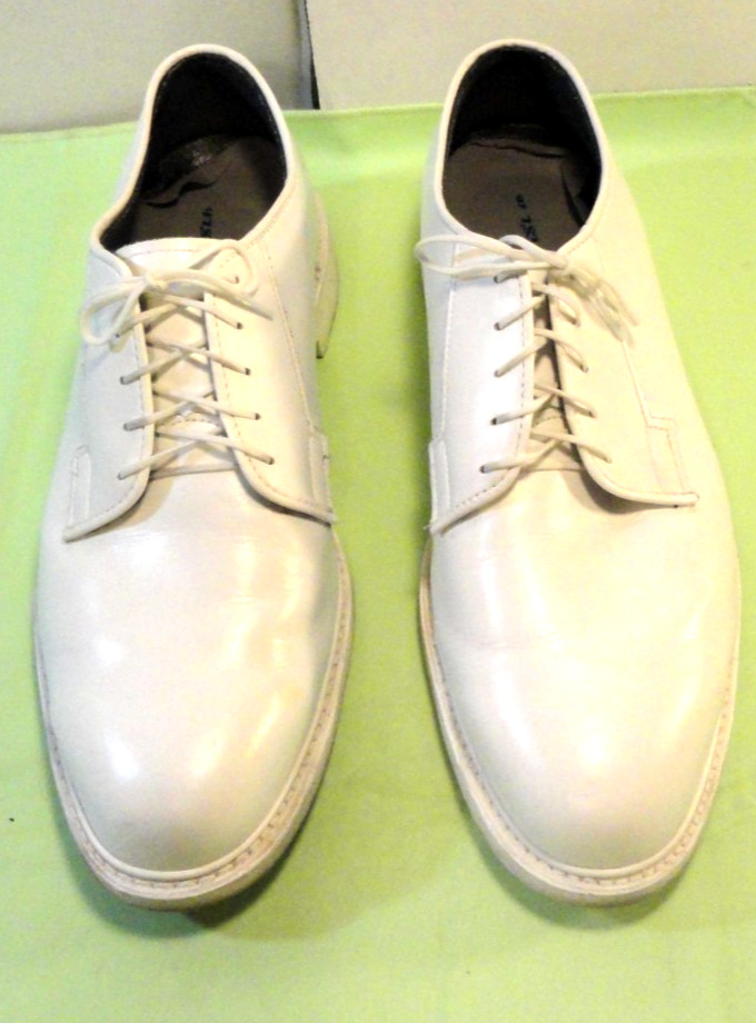 BATES LITES MILITARY USN U.S. NAVY DRESS UNIFORM MENS WHITE OXFORD SHOES 12D