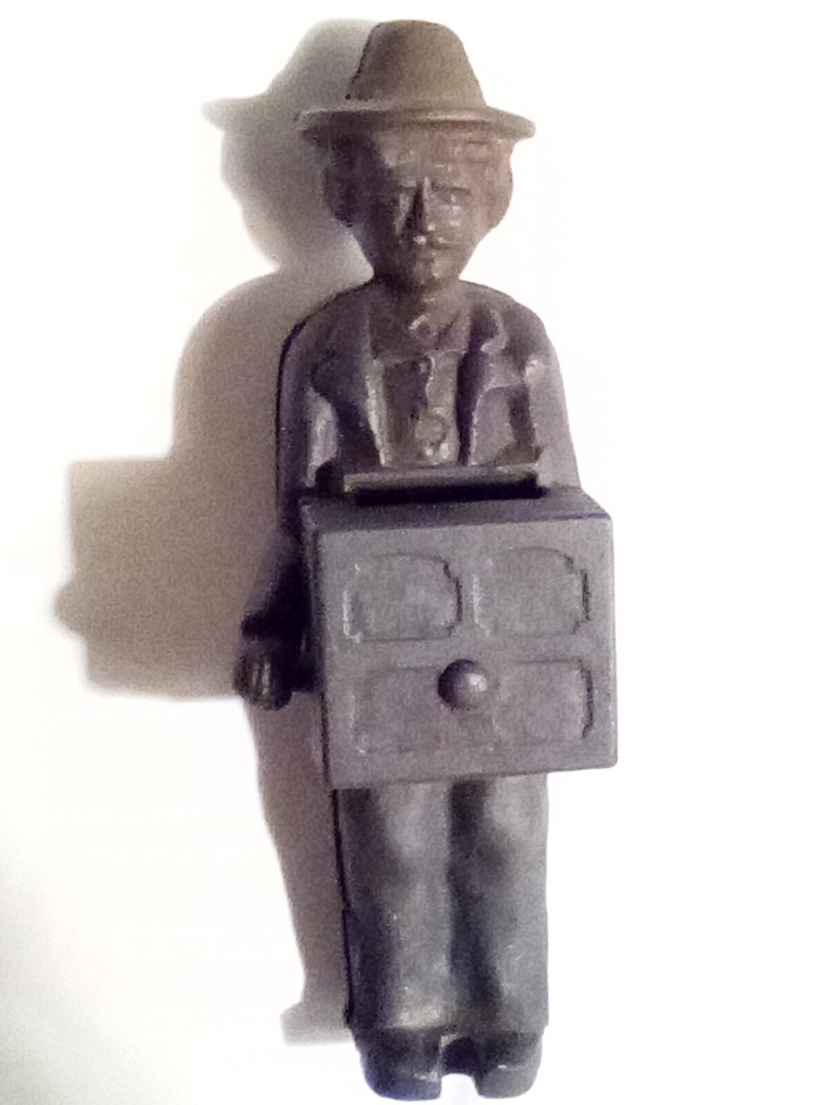 ** ANTIQUE HUBLEY CAST IRON  Organ Grinder BANK 1920's TOY No PAINT **