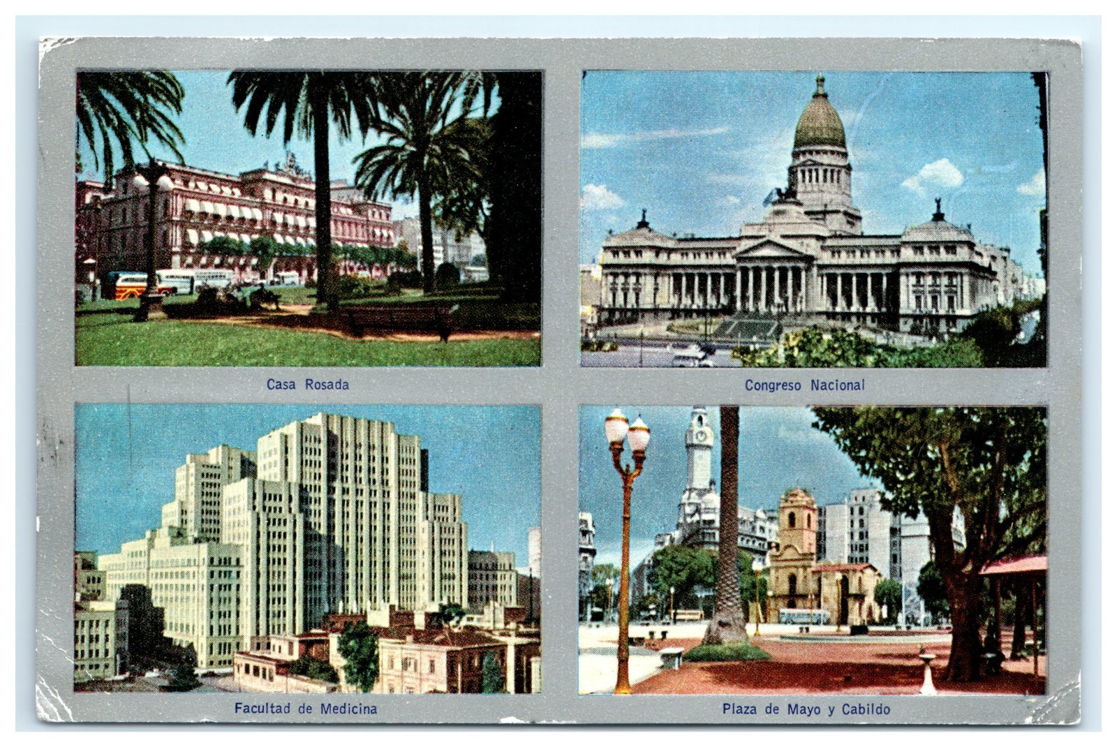 Casa Rosada Congreso Nacional Plaza Mayo Cabildo Buenos Aires Argentina Postcard