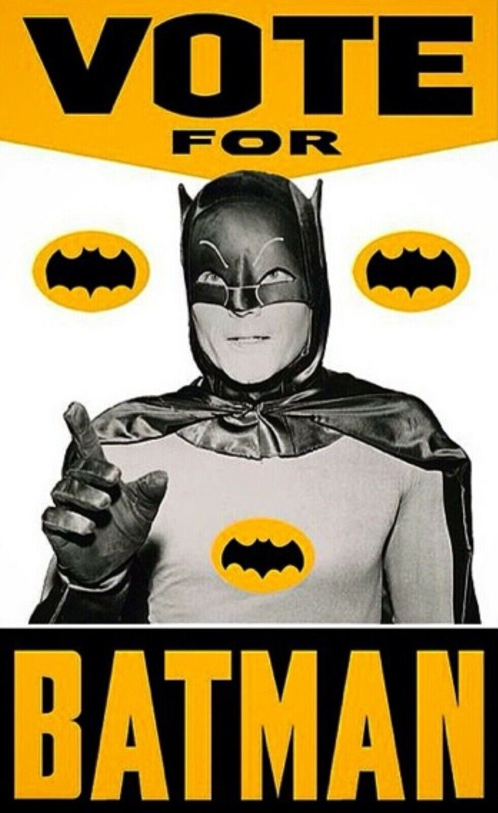 ADAM WEST IN VOTE FOR BATMAN ELECTION POSTER Picture Photo 11x17