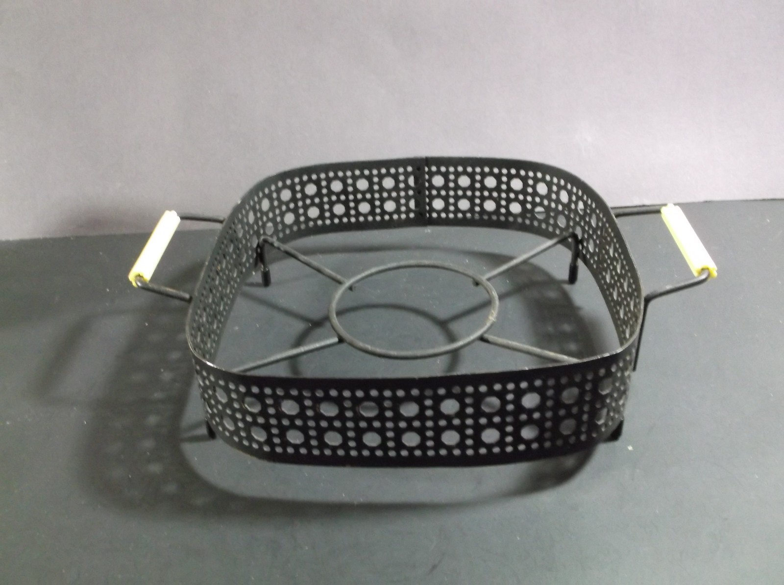Vintage black metal casserole holder