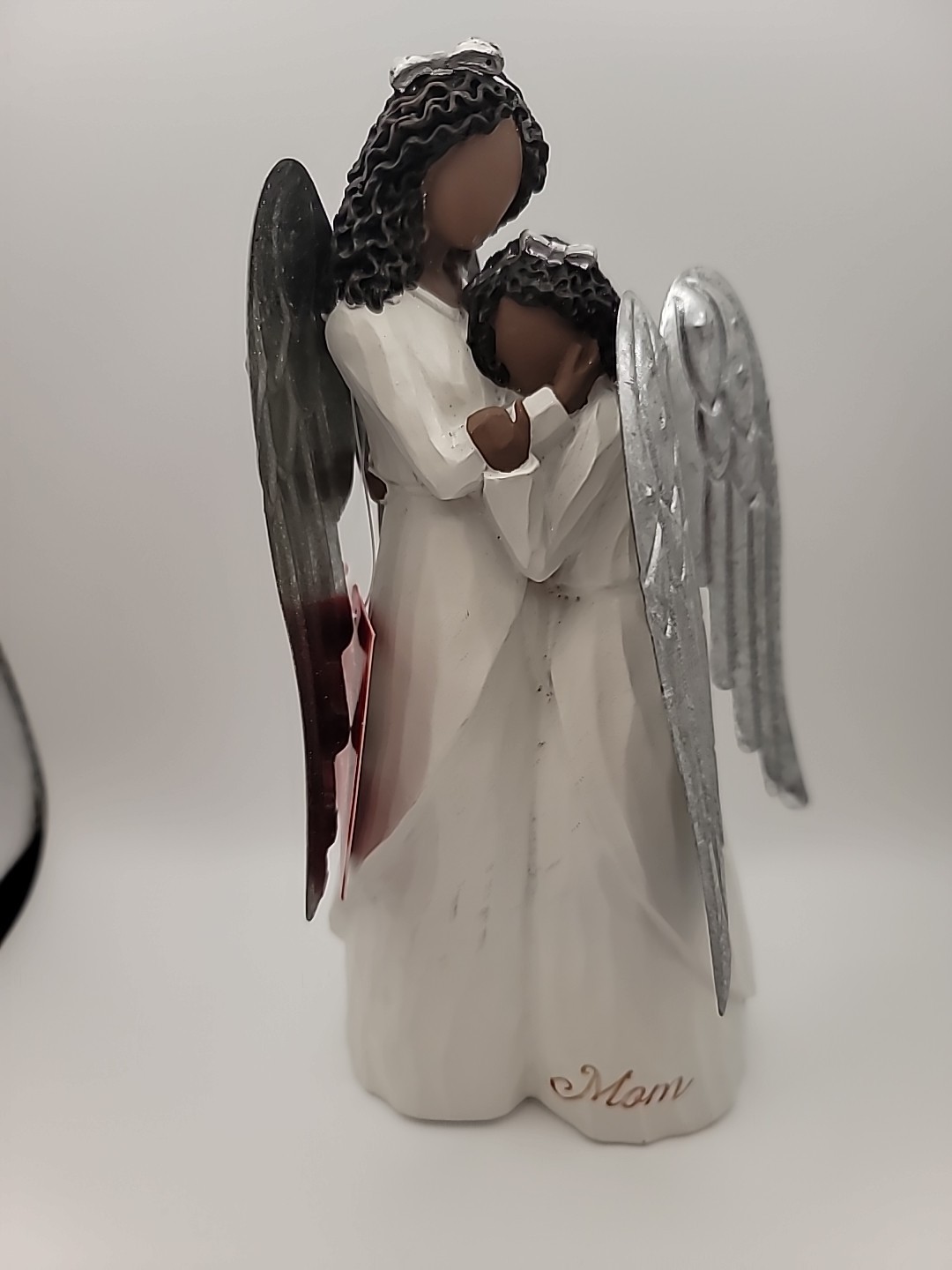 St. Nicholas Square MOM Angel with Silver Metal Wings African American St. Nicholas Square MOM Angel with Silver Metal Wings African American