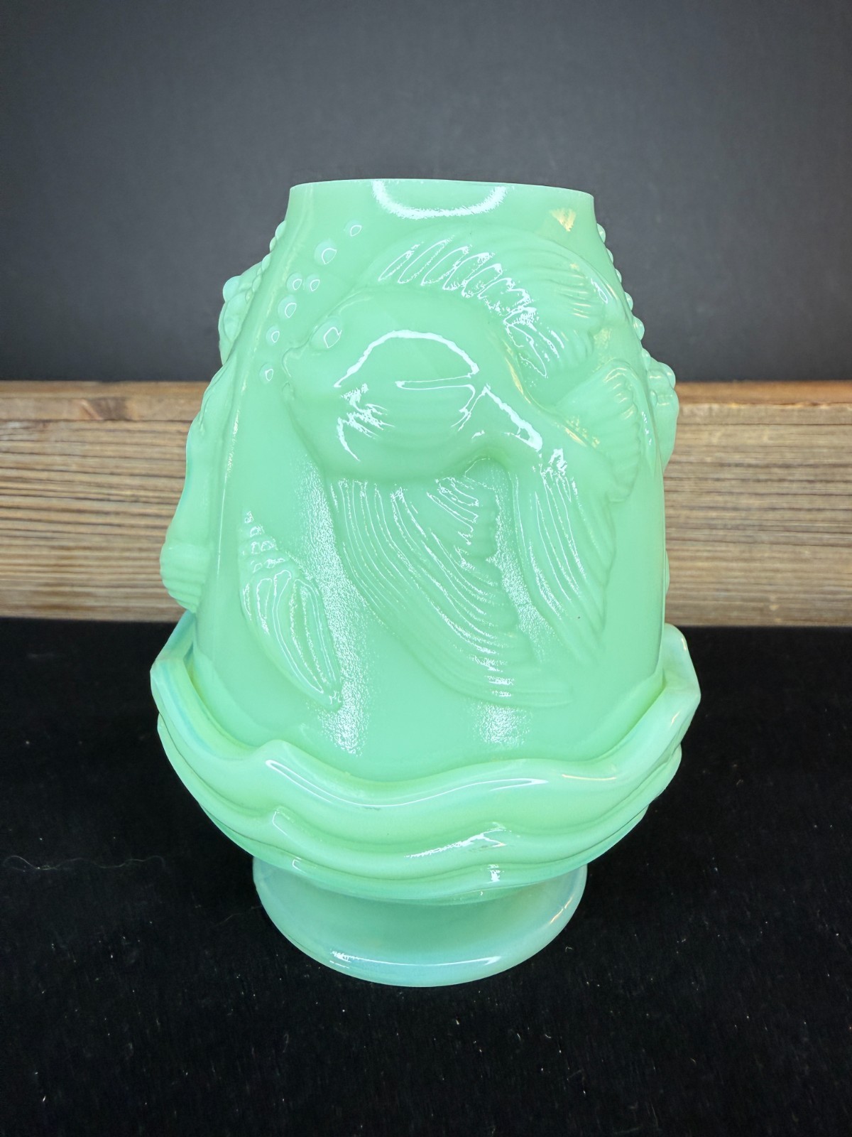 Fenton USA Jade Glass Atlantis Koi Fairy Lamp - Light