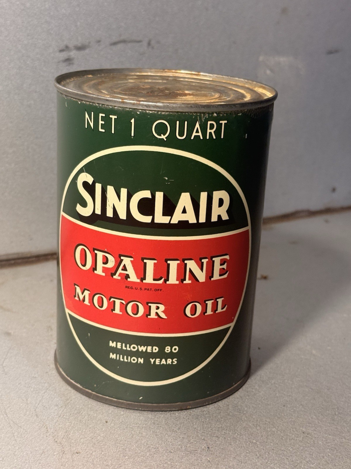RARE Vintage Sinclair OPALINE Oil Can Amazing Condition Great Colors
