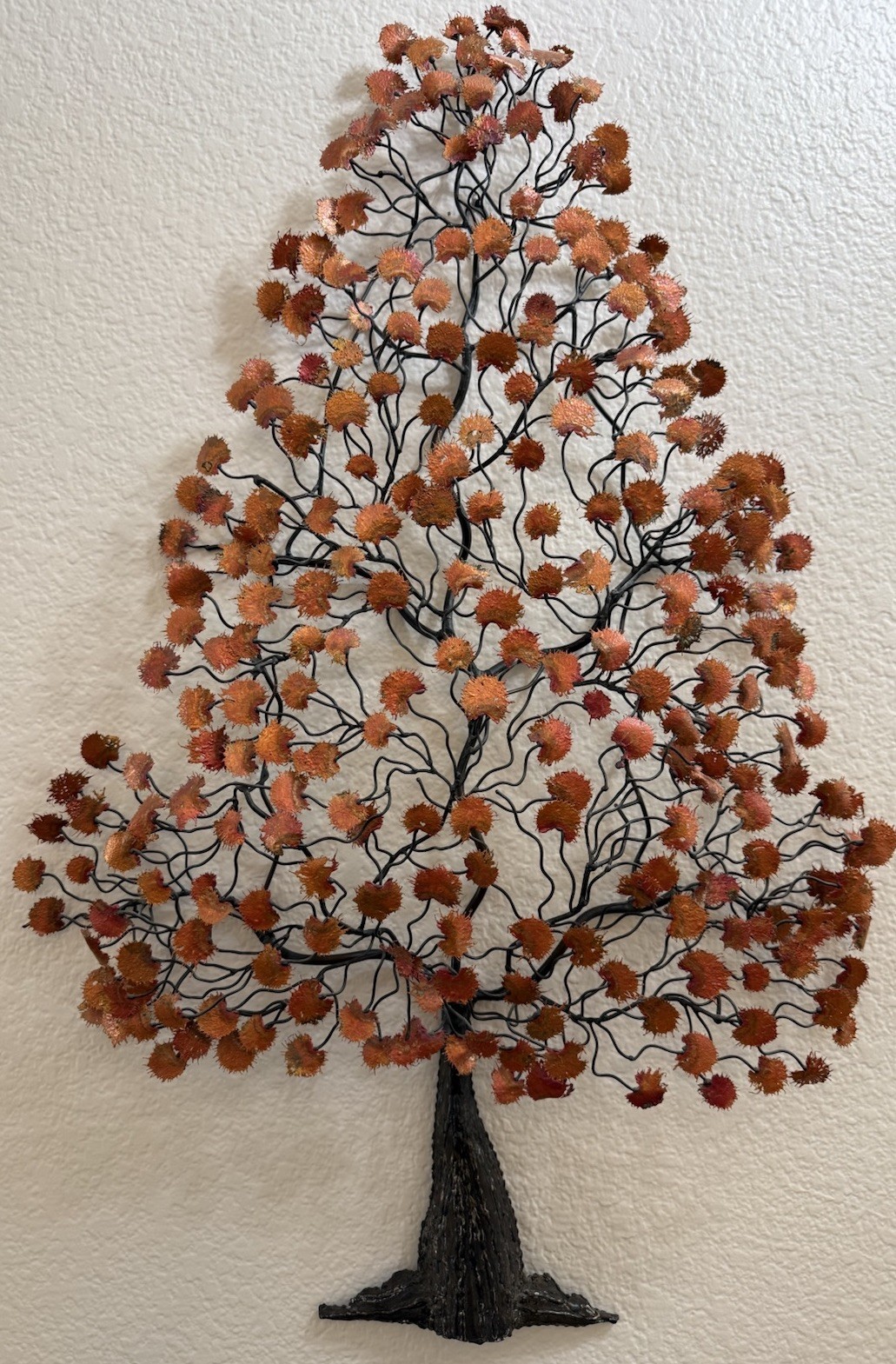 Vtg MCM Brutalist Copper Tree of Life Wall Sculpture Handmade 34x23