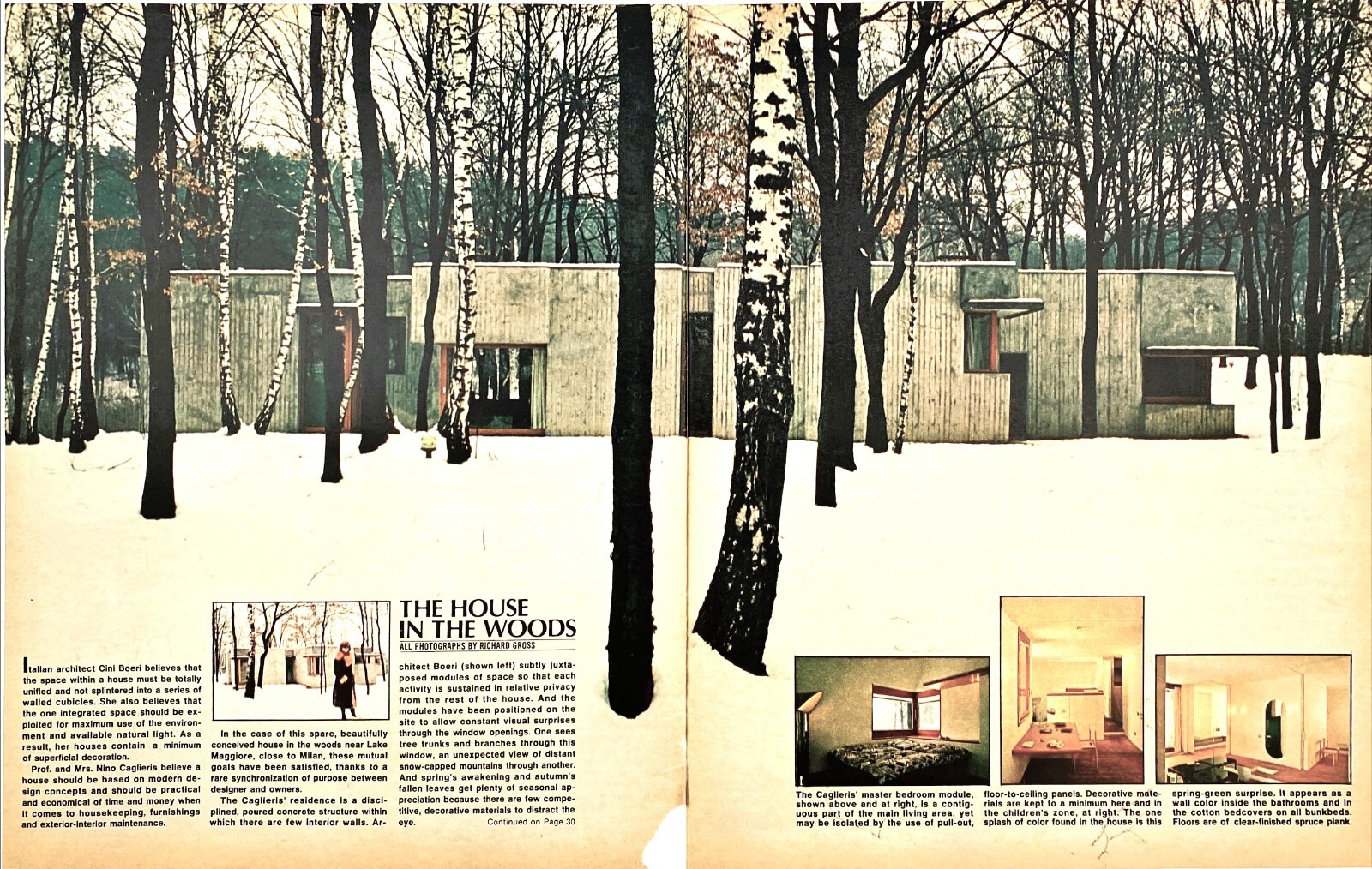 Cini Boeri House Architecture Caglieris Owners Milan Italy Vtg Magazine Print Ad