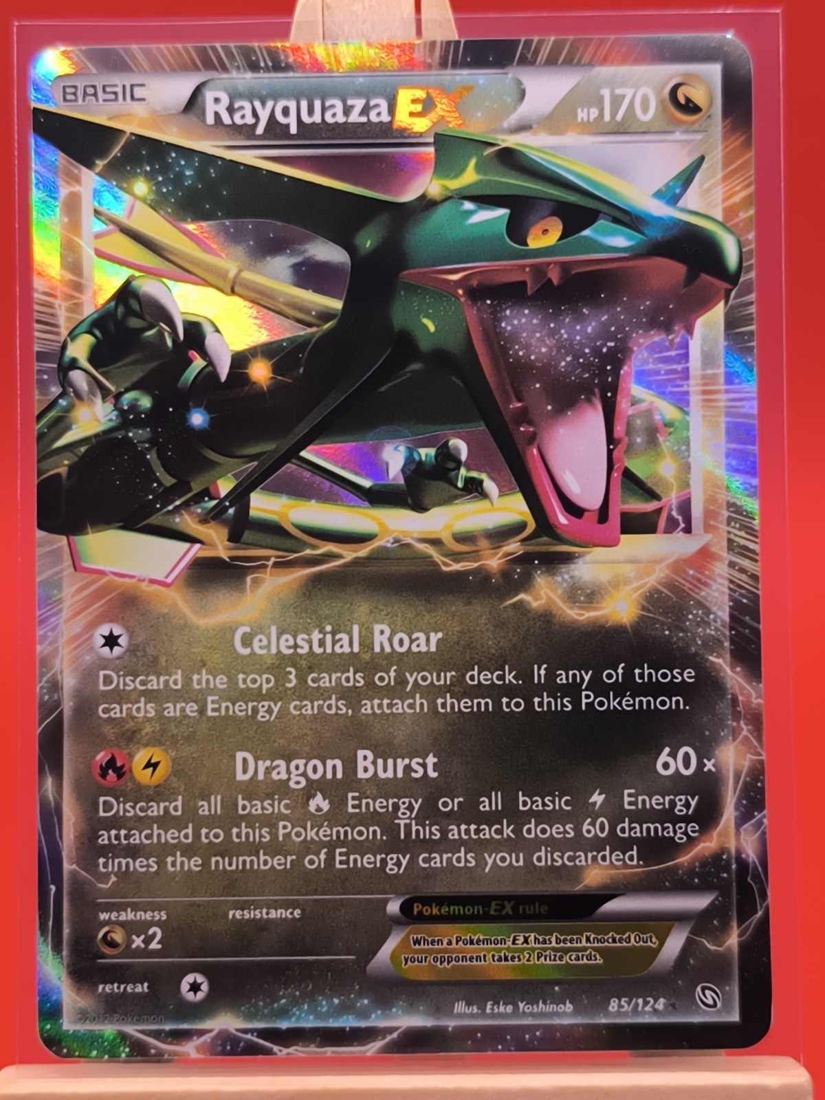 Rayquaza Ex 85/124 Dragons Exalted Ultra Rare Holo Pokemon Card 