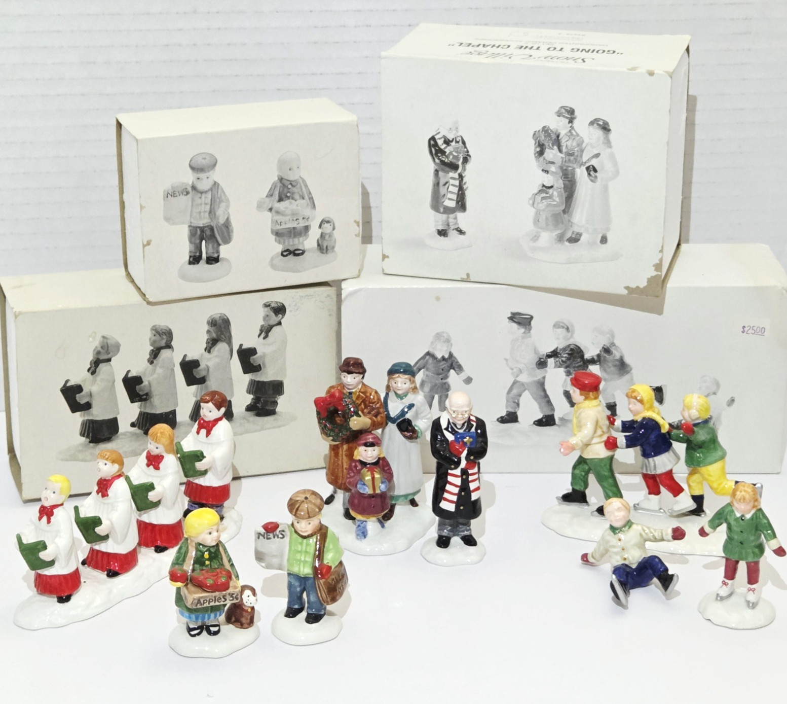 Dept 56 Original Snow Village Figurine Lot 4 Boxed Vintage 1990s Christmas Scene