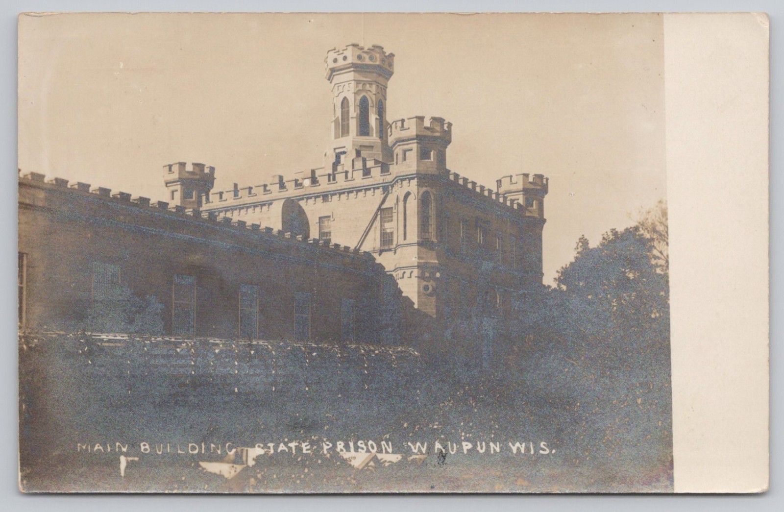 Main Building, State Prison, Waupin, Wisconsin WI 1907 RPPC Postcard Main Building, State Prison, Waupin, Wisconsin WI 1907 RPPC Postcard