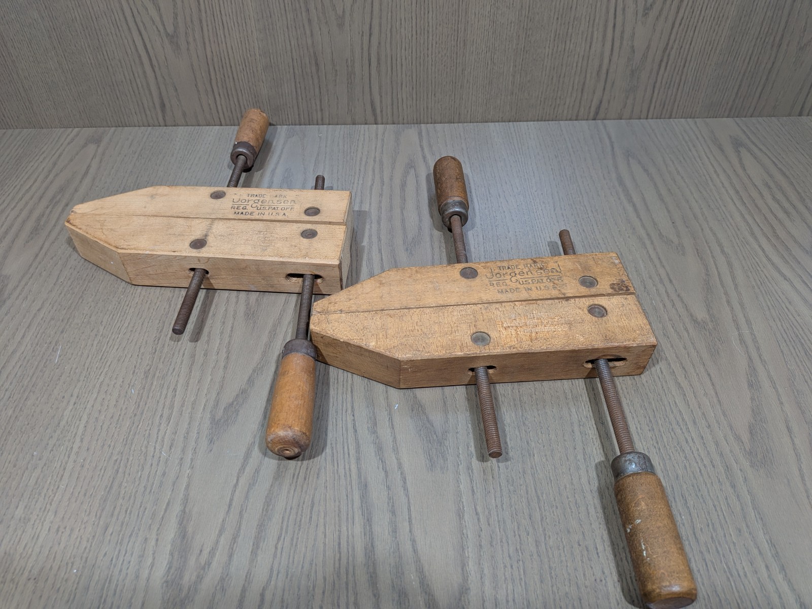 Vintage Jorgensen No. 1 Wooden Hand Screw Clamps 10\