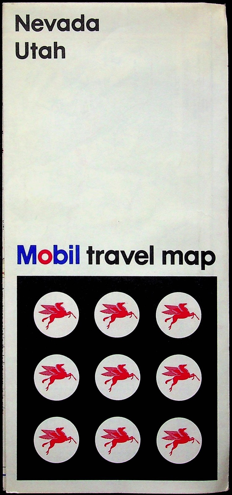 Vintage 1968 Mobil Travel Map Nevada Utah Rand McNally Used Good Condition