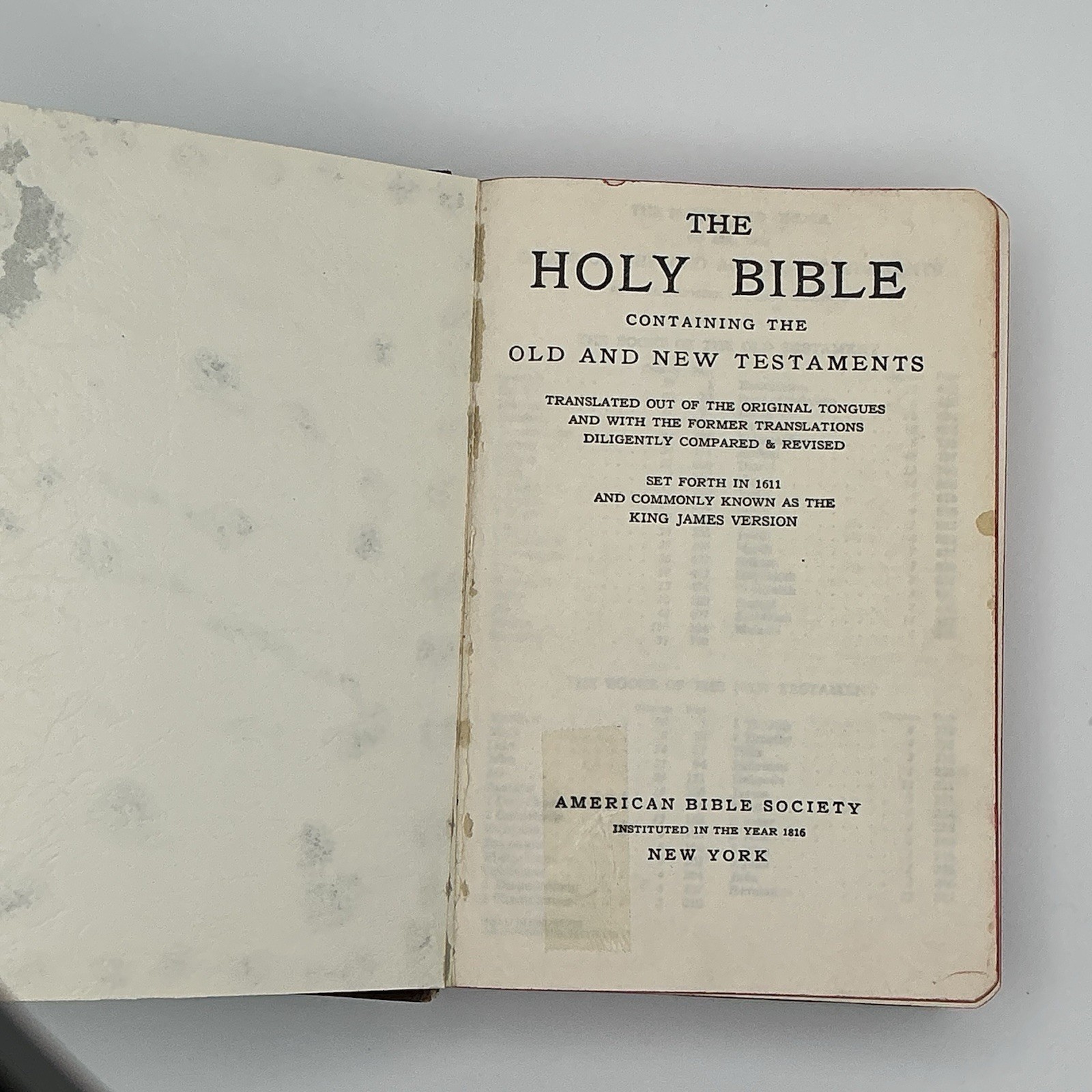 1960 Holy Bible Translated Out of the Original Tongues NY American Bible Society