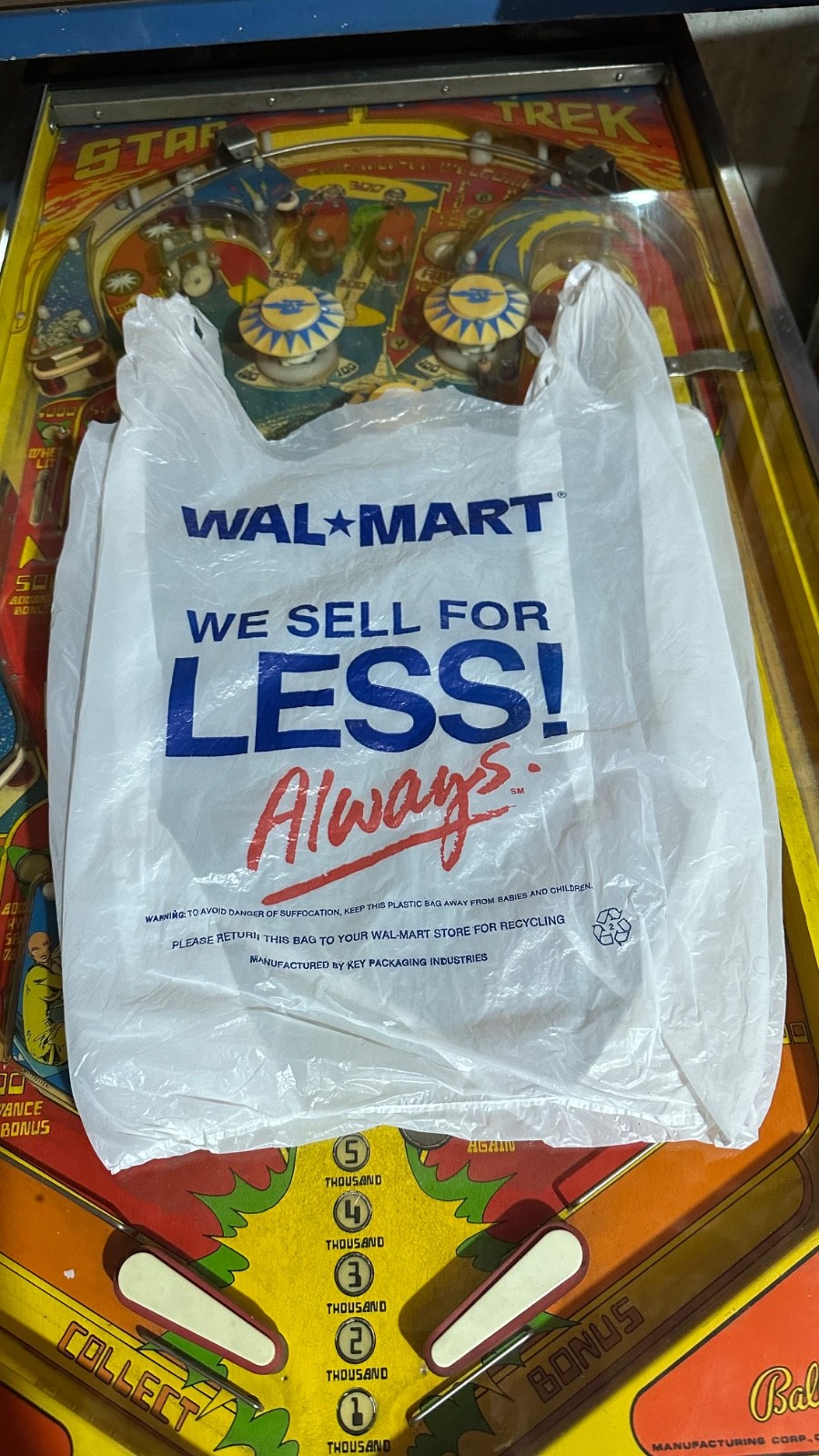 Vintage Wal Mart Large Plastic Shopping Bag 