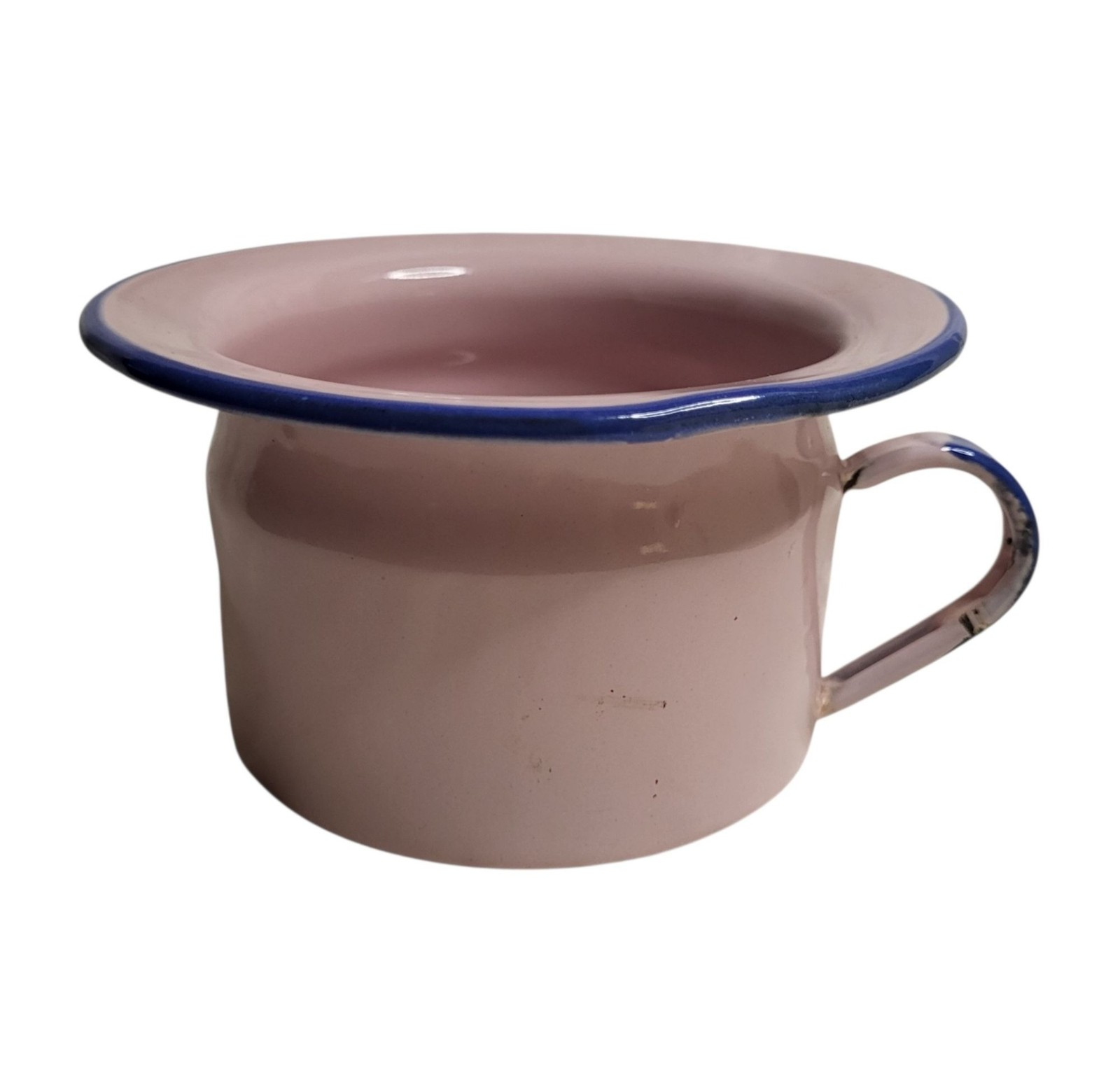 Vtg Enamelware Graniteware Child\'s Handled Pink Chamber Pot
